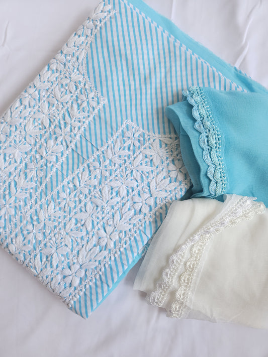 Cotton Voil 3-Piece Leheriya Suit