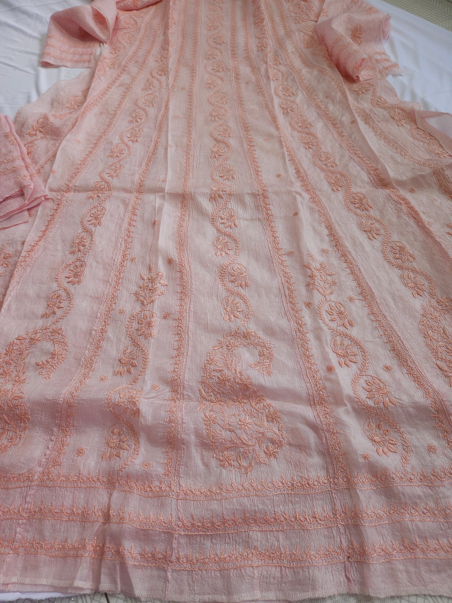 Tussar Silk 2-Piece Anarkali Set