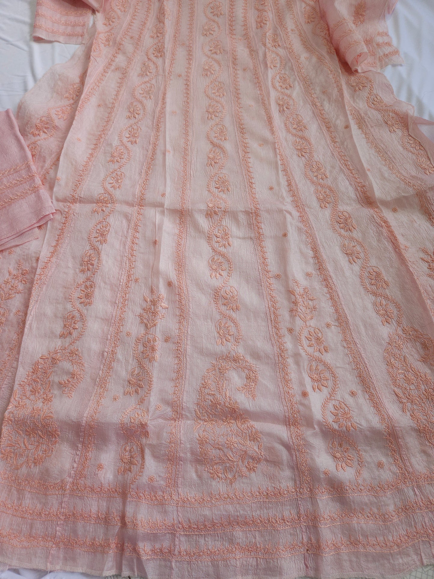 Tussar Silk 2-Piece Anarkali Set