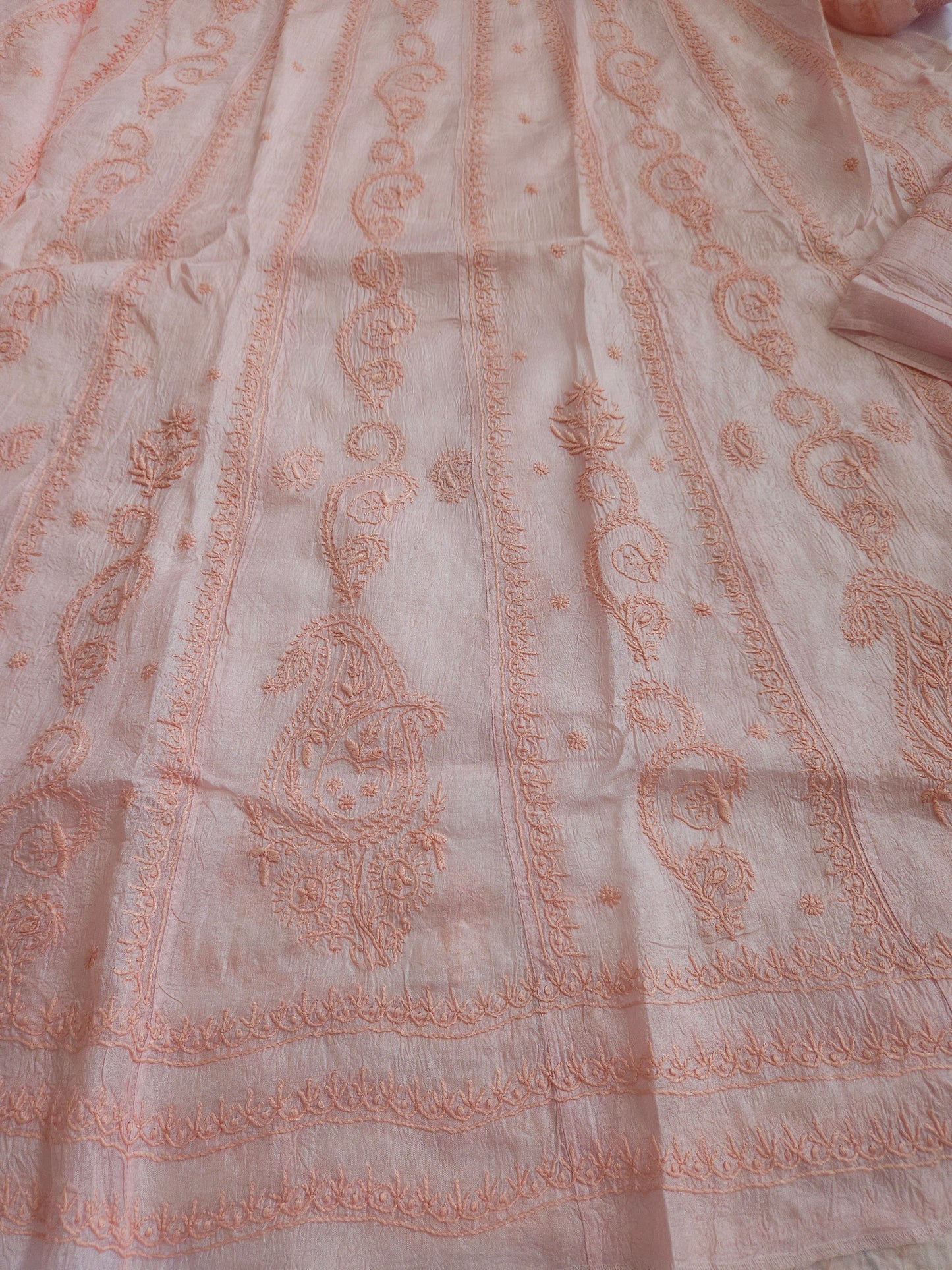 Tussar Silk 2-Piece Anarkali Set