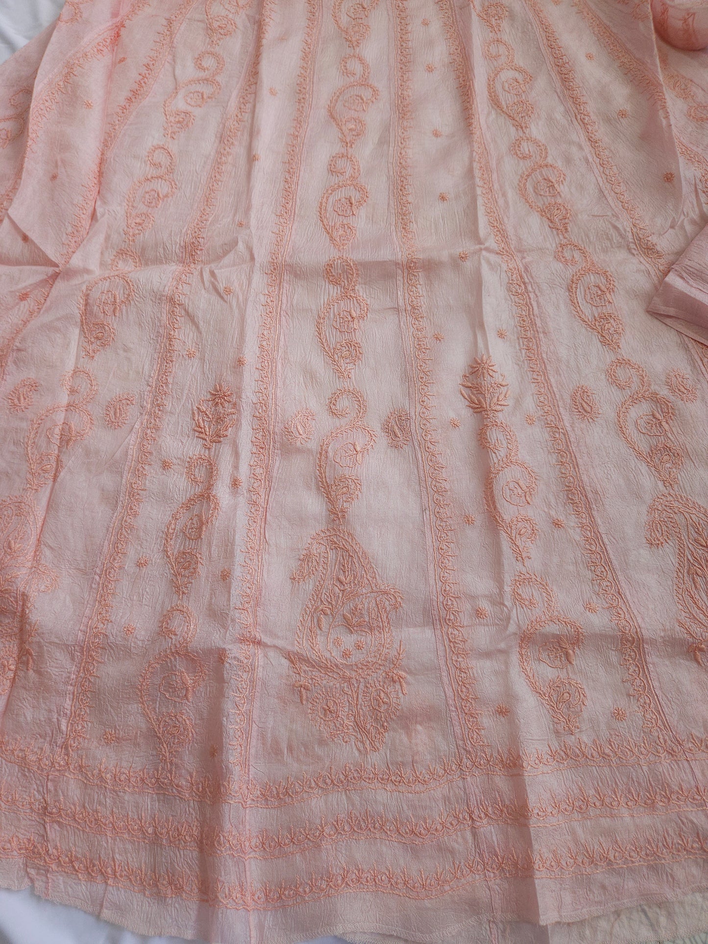 Tussar Silk 2-Piece Anarkali Set