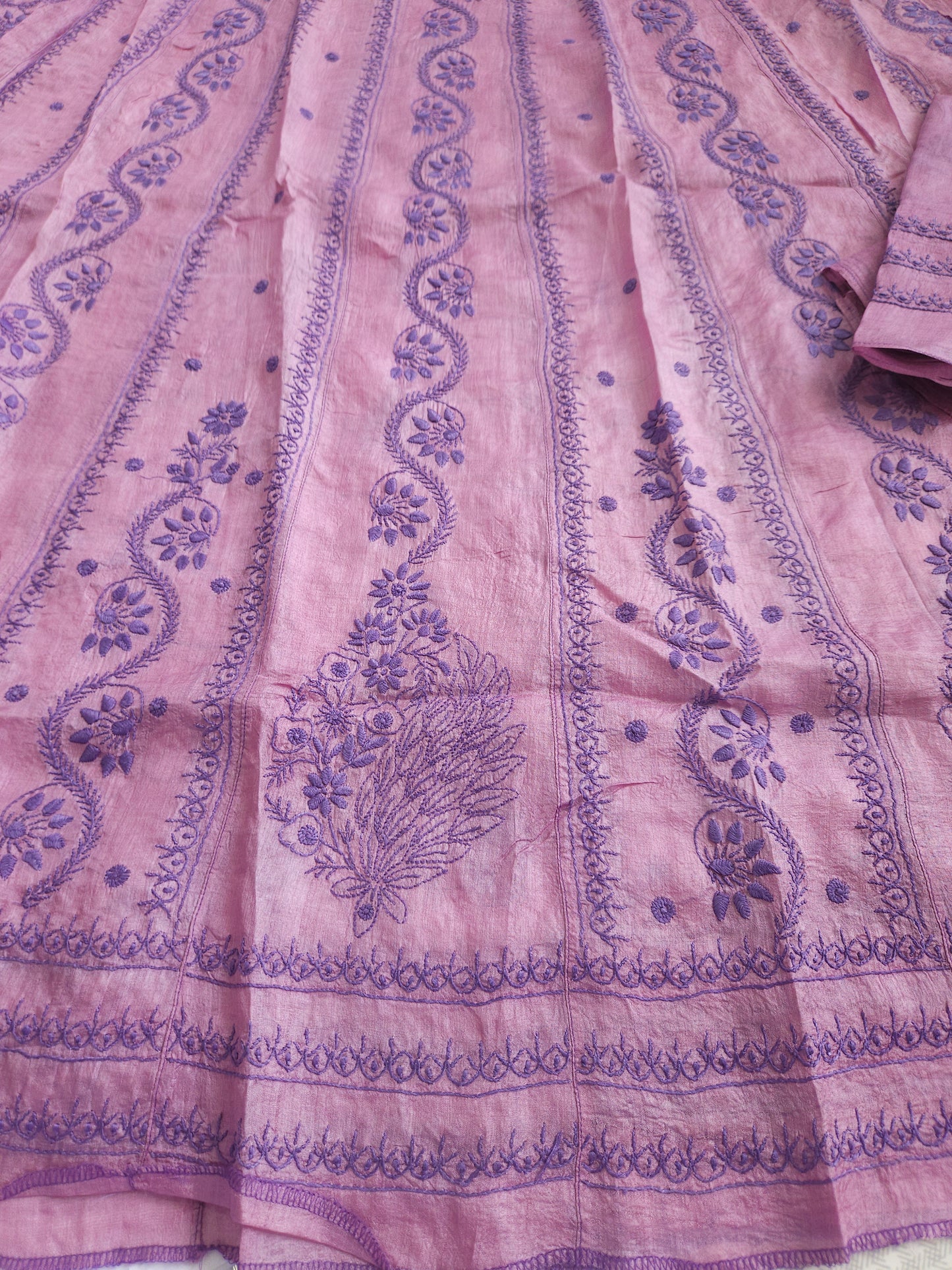 Tussar Silk 2-Piece Anarkali Set