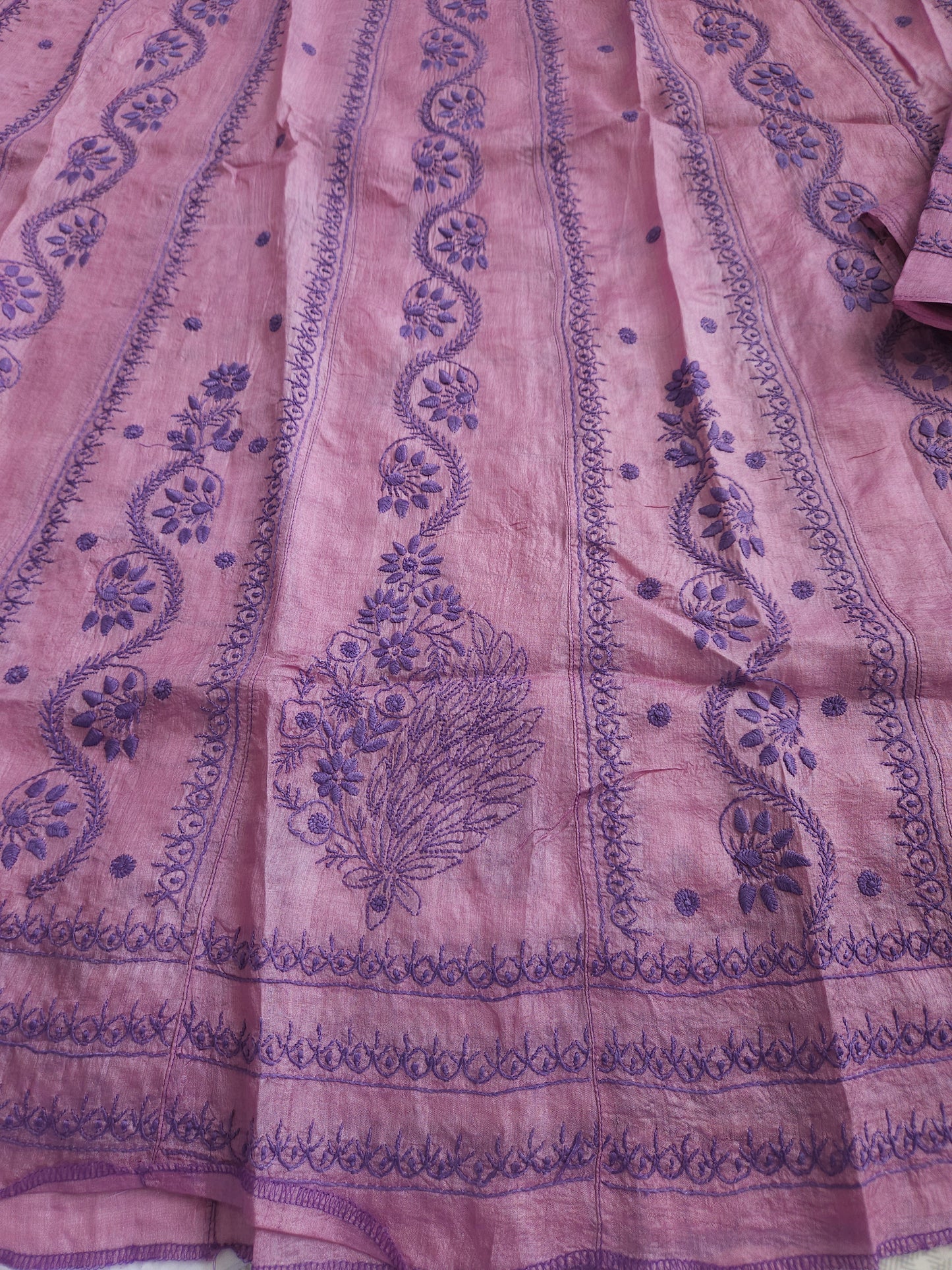 Tussar Silk 2-Piece Anarkali Set