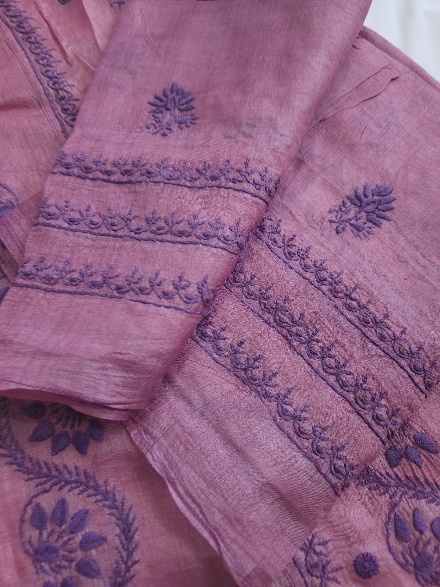 Tussar Silk 2-Piece Anarkali Set