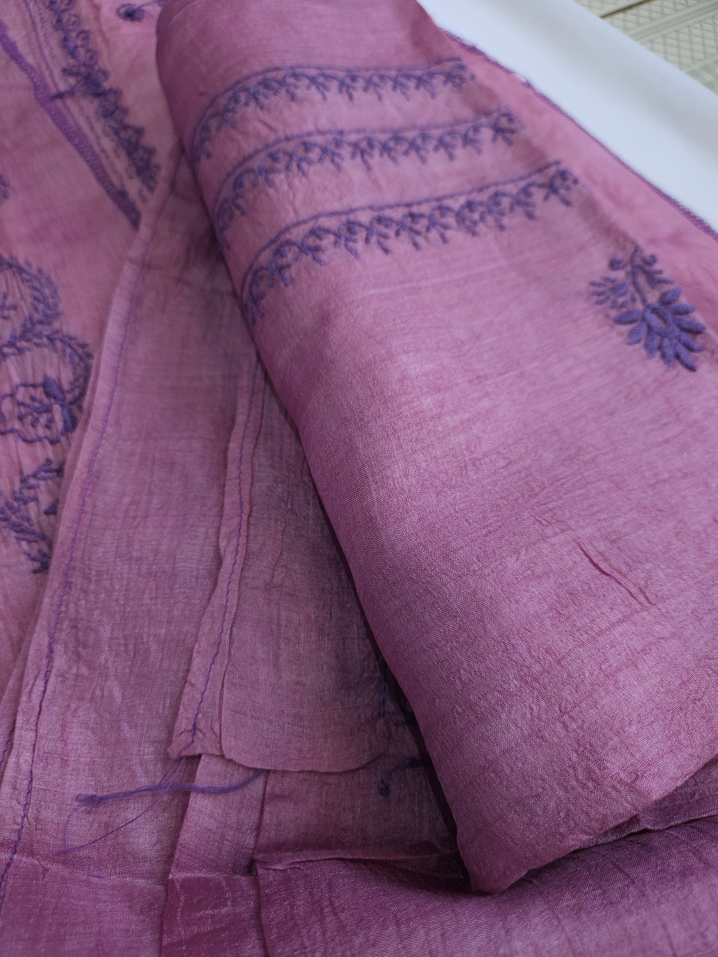Tussar Silk 2-Piece Anarkali Set