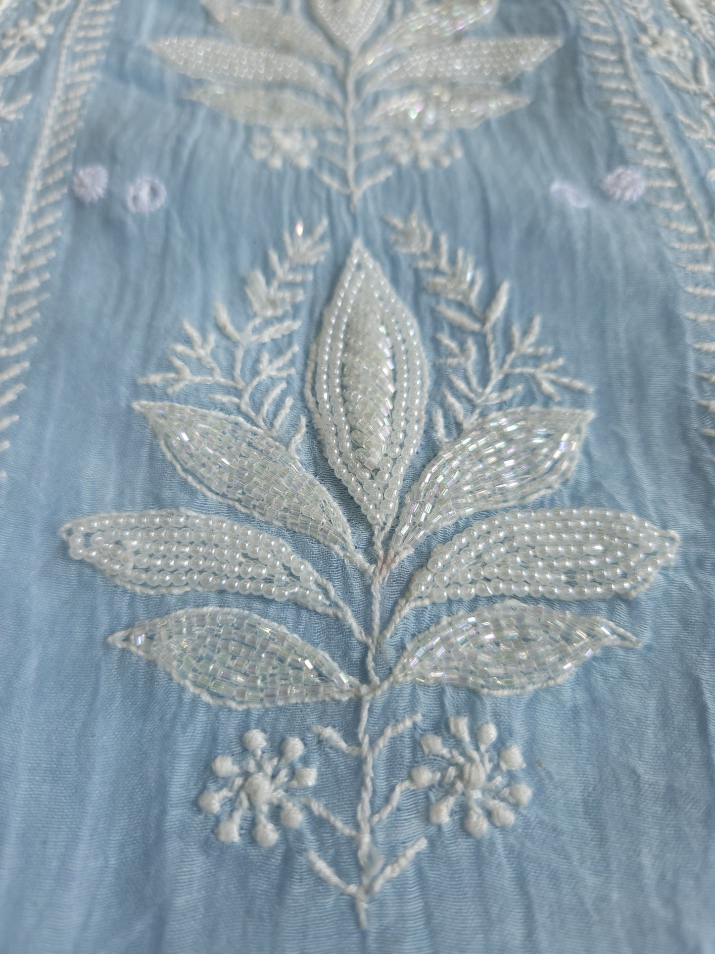 Malmal Chanderi 2-Piece Set (Light Blue)