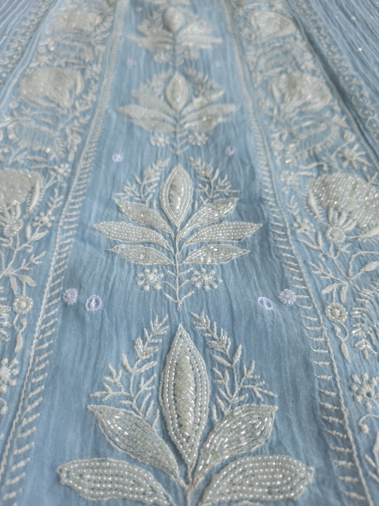 Malmal Chanderi 2-Piece Set (Light Blue)