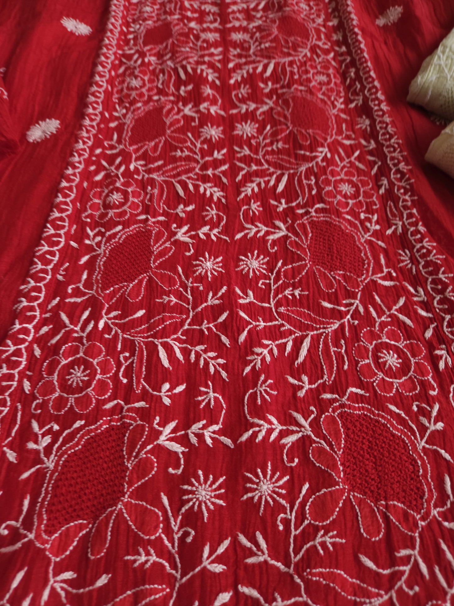 Malmal Chanderi 2-Piece Set (Red)