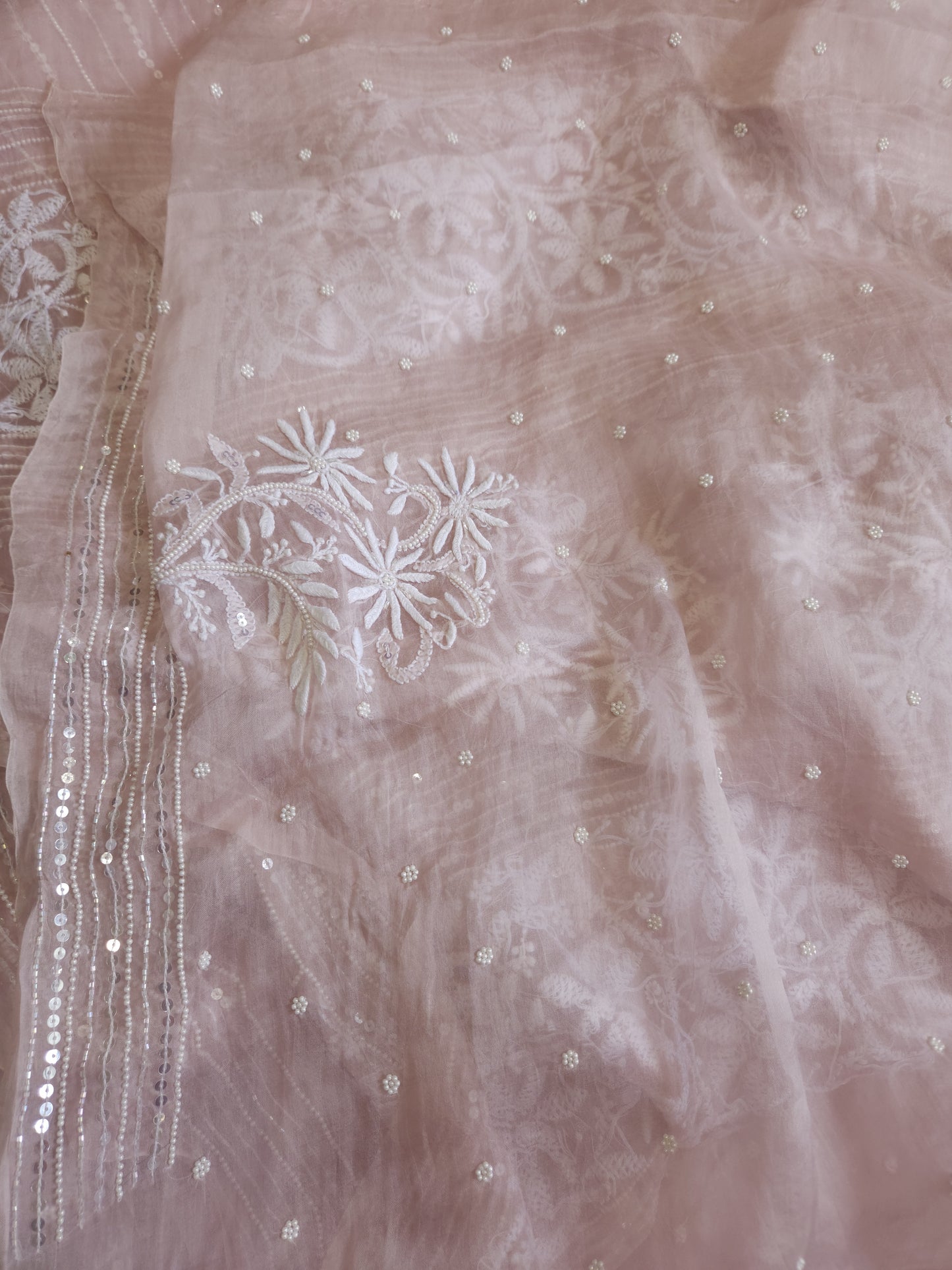 Organza Silk Saree (Hazelnut)