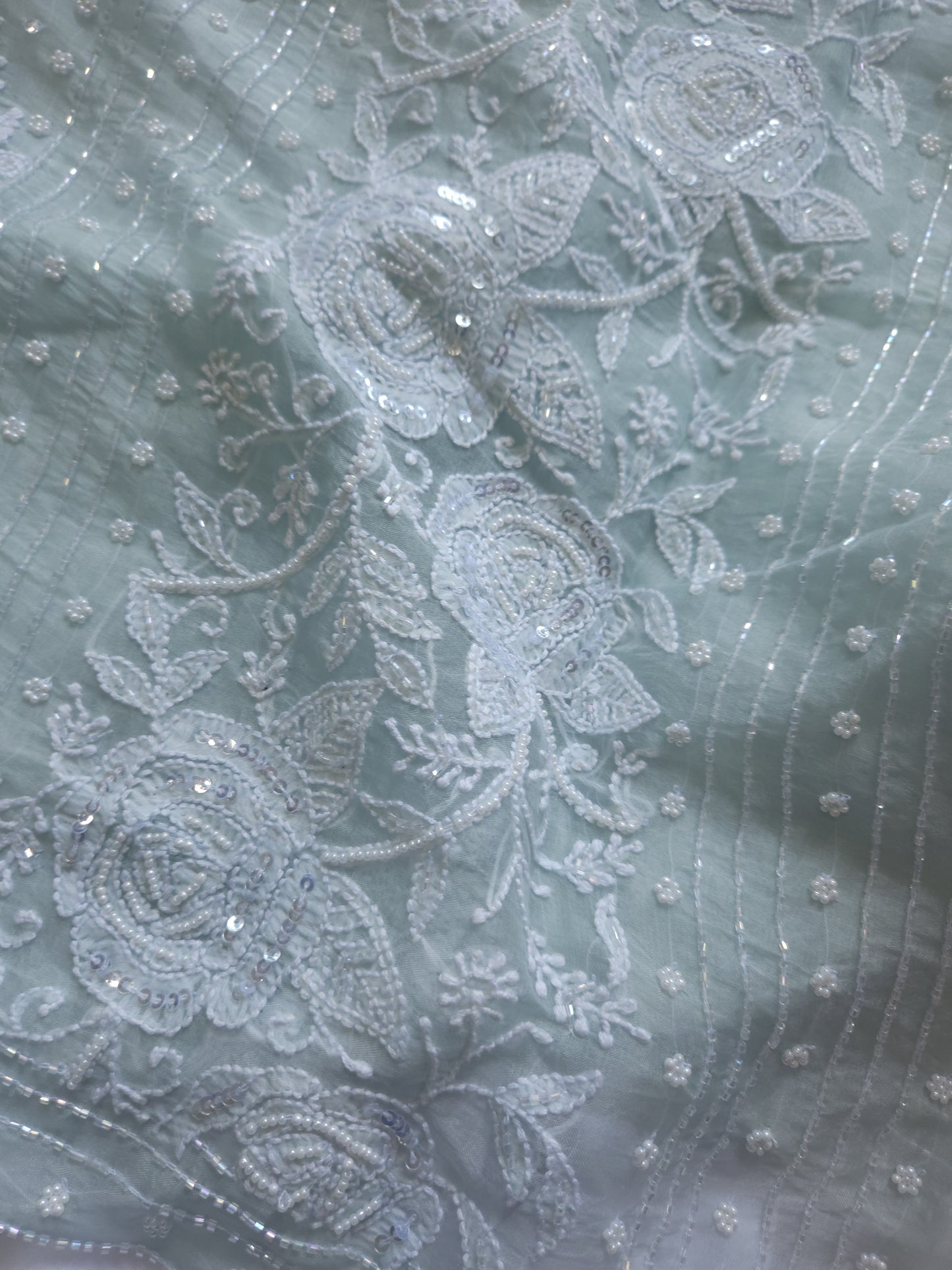 Organza Silk Saree (Dusty Nude Green)