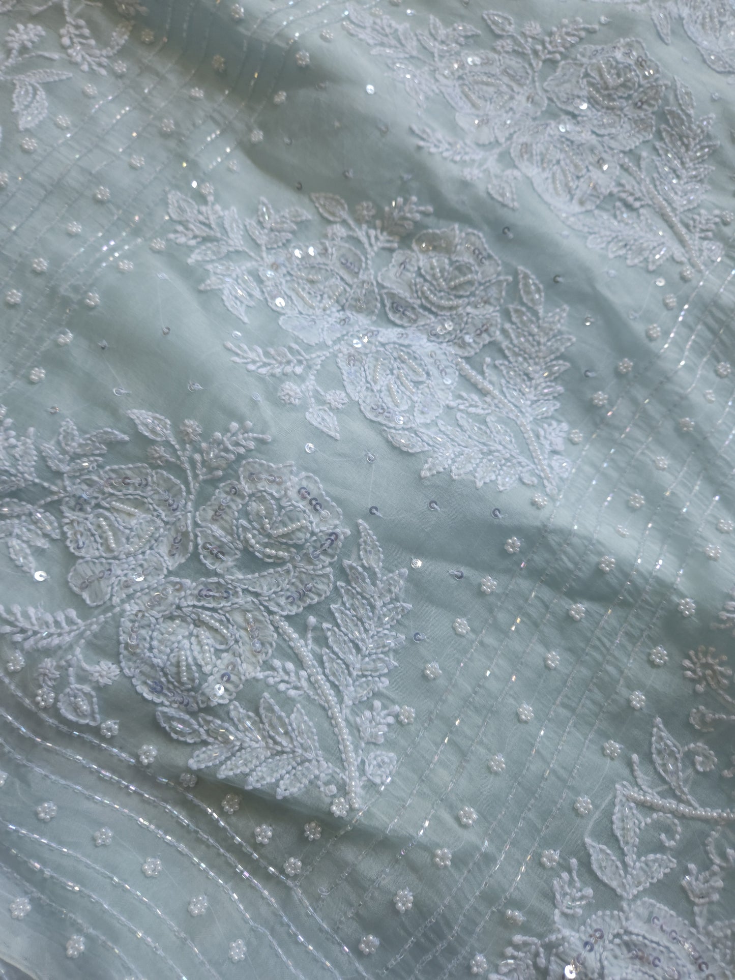 Organza Silk Saree (Dusty Nude Green)