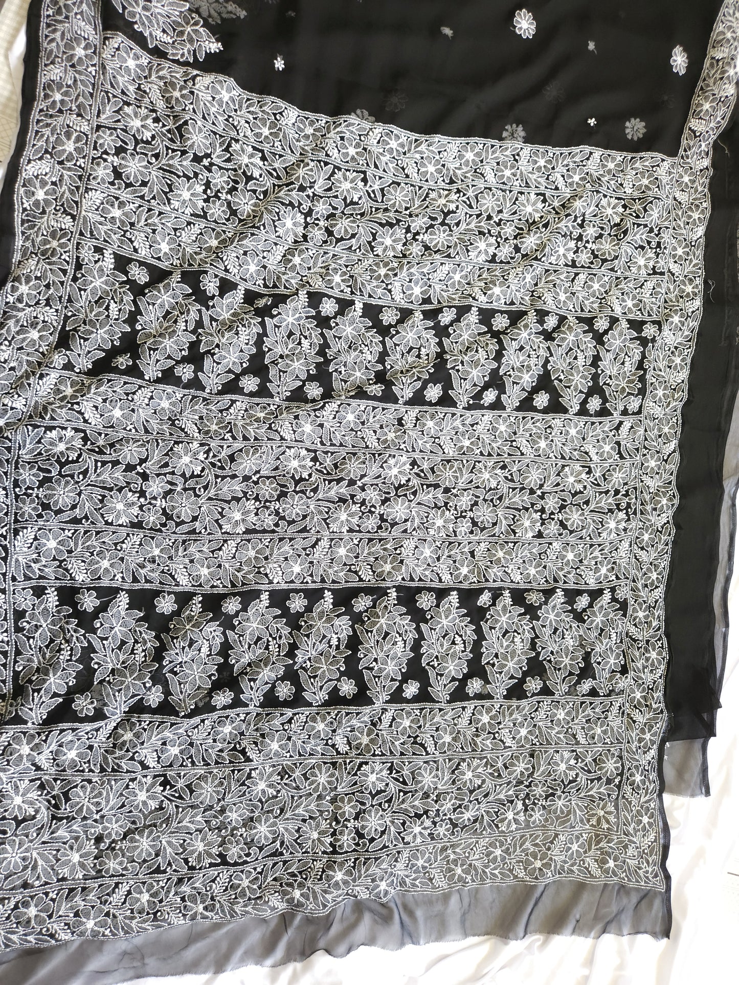 Semi Georgette Saree (Black)