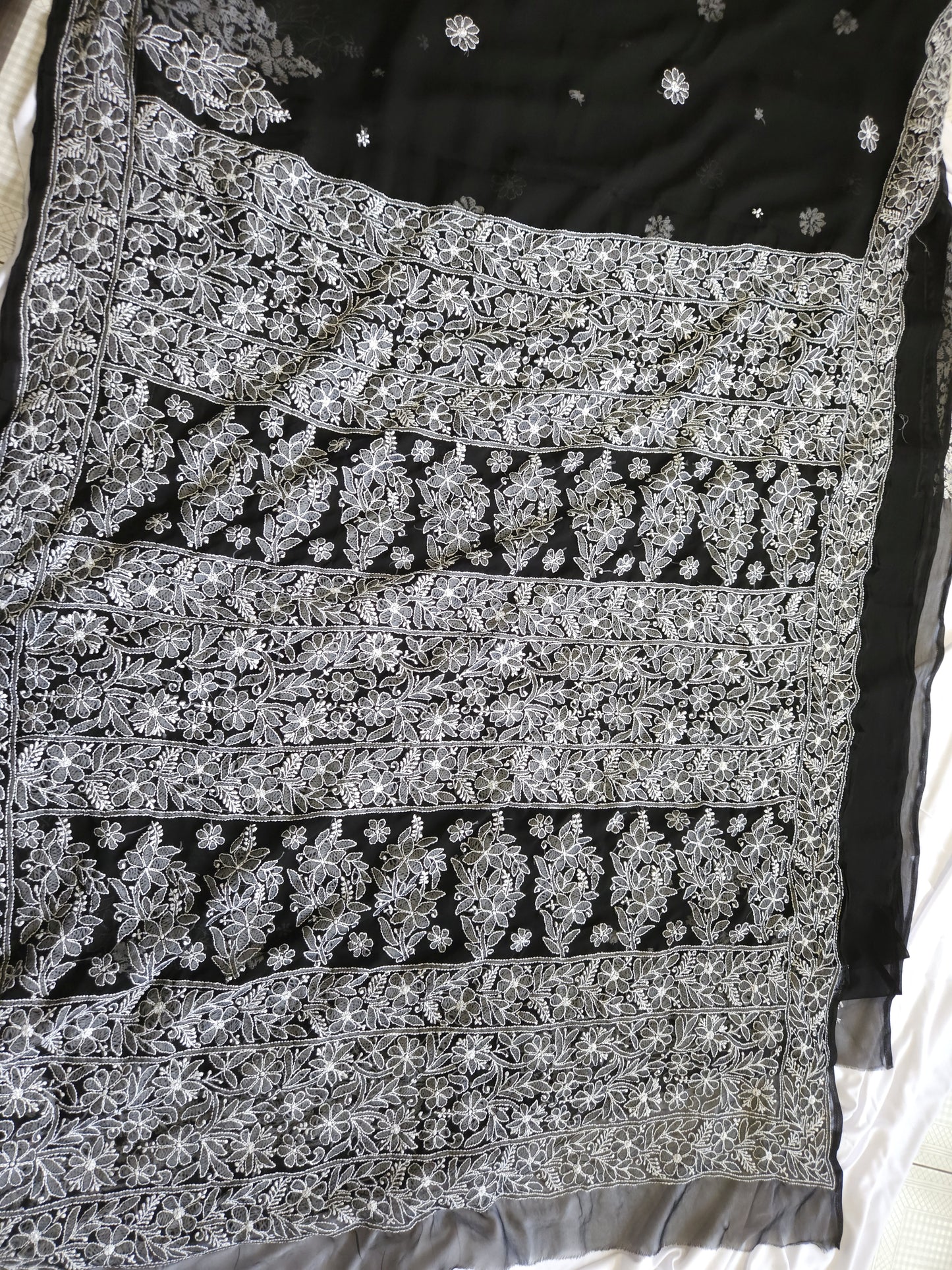 Semi Georgette Saree (Black)
