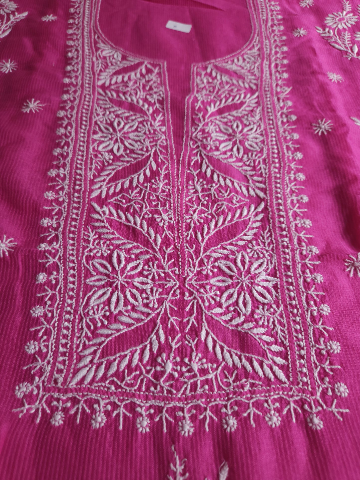 Maheshwari Chanderi 2-Piece Set (Hot Pink)