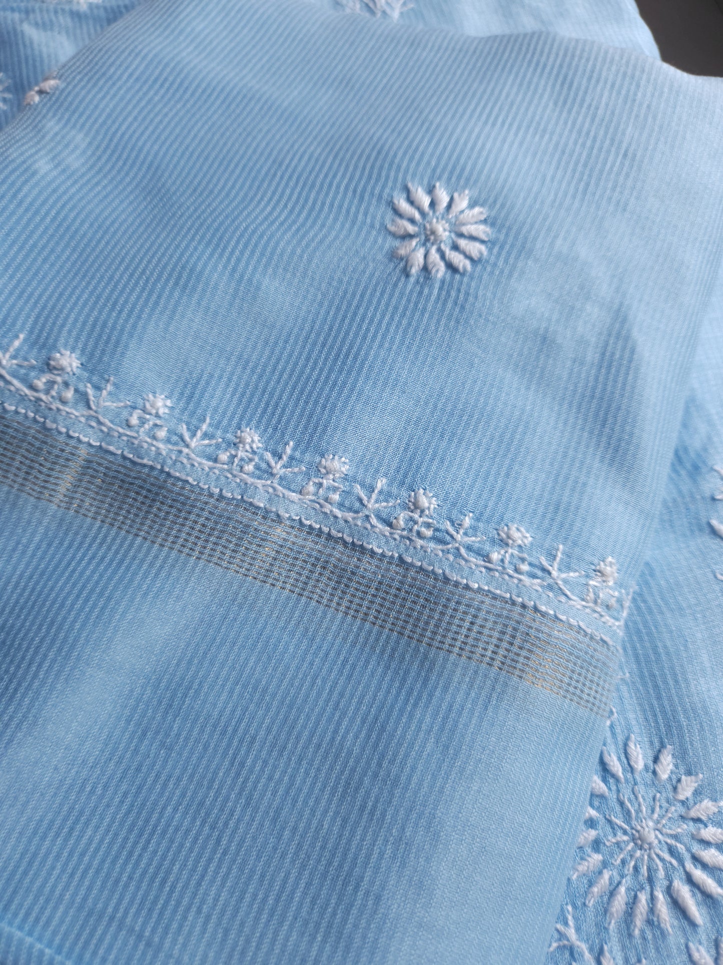 Maheshwari Chanderi 2-Piece Set (Blue)