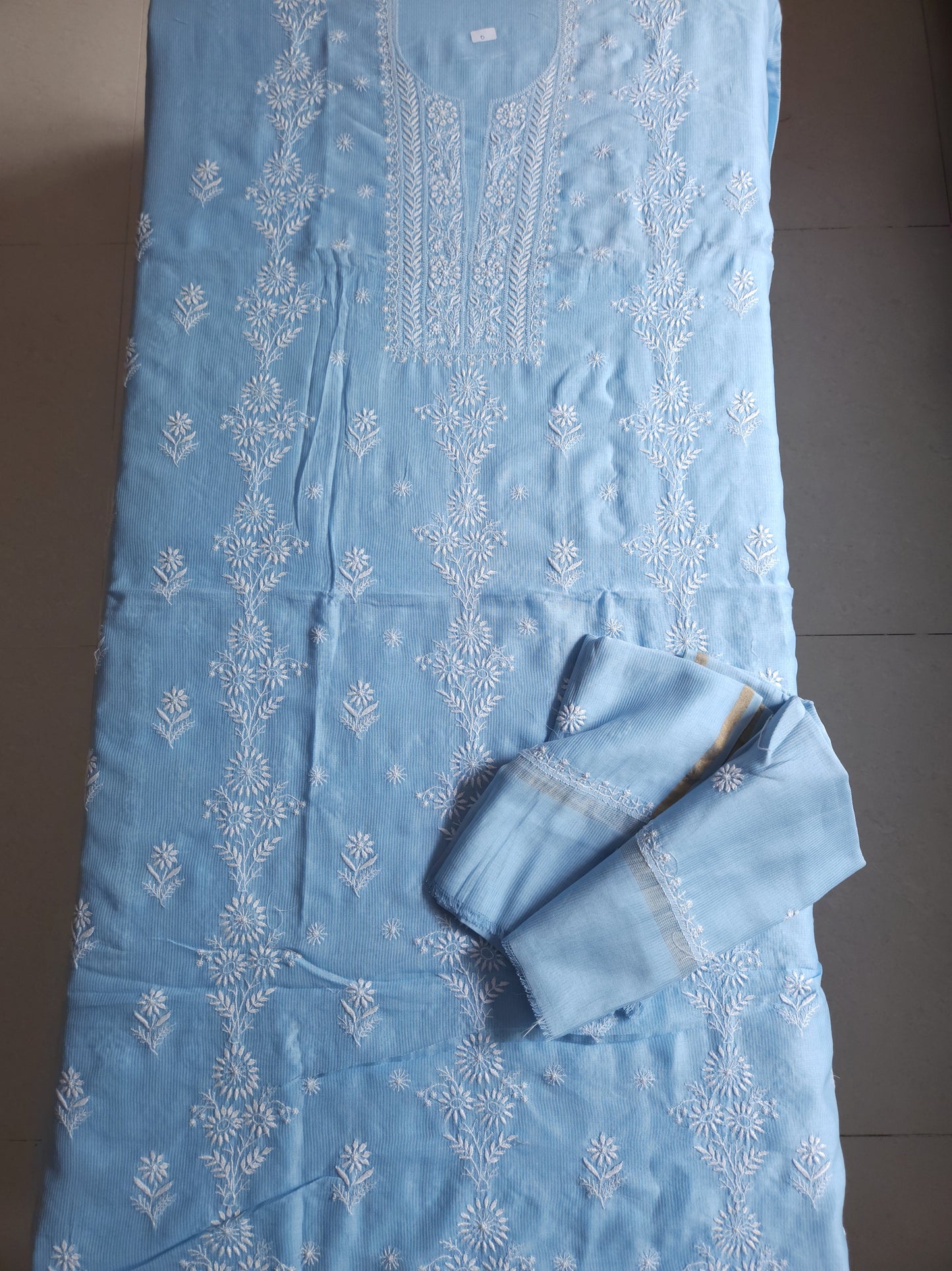 Maheshwari Chanderi 2-Piece Set (Blue)