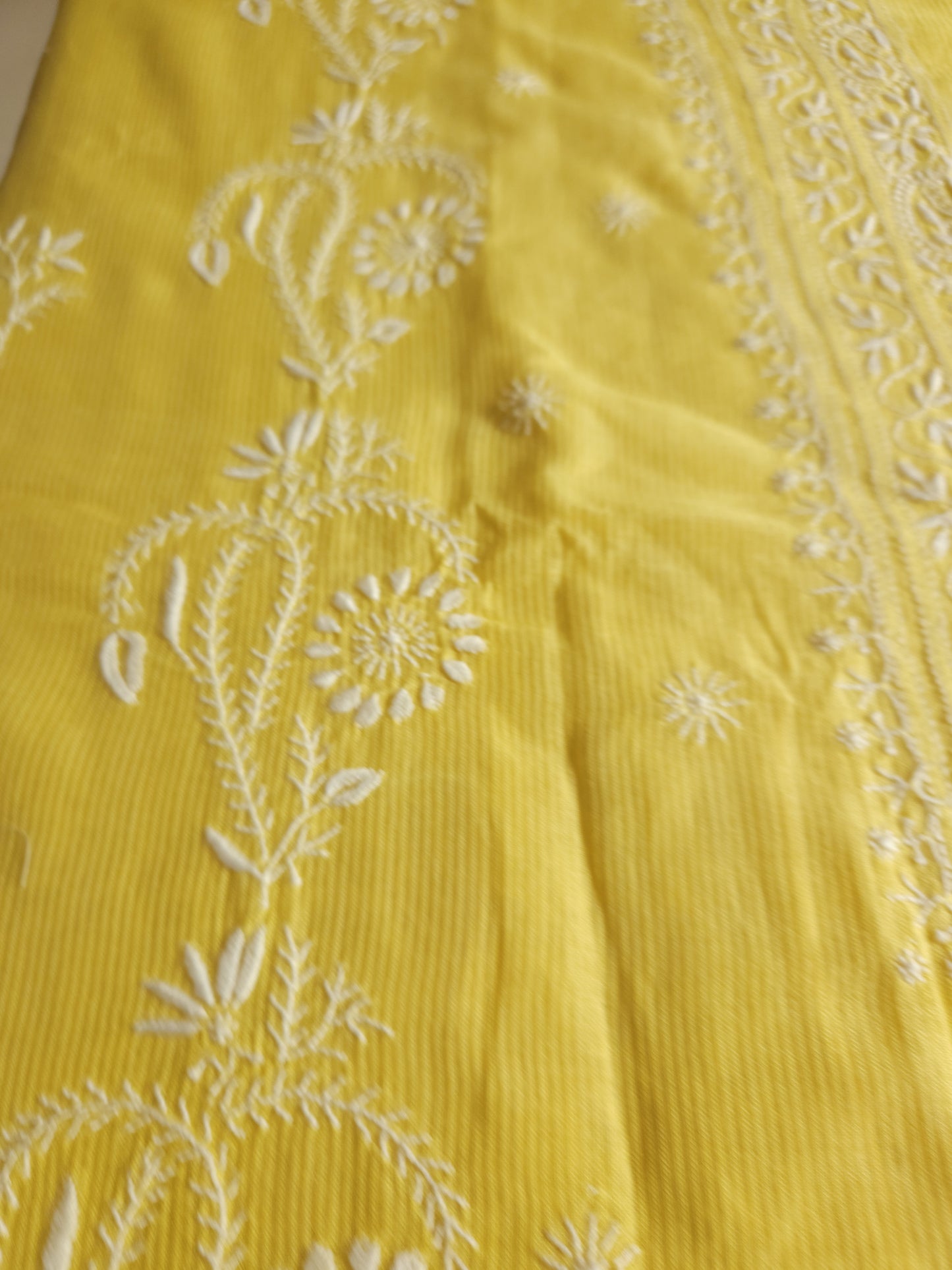 Maheshwari Chanderi 2-Piece Set (Mango Yellow)