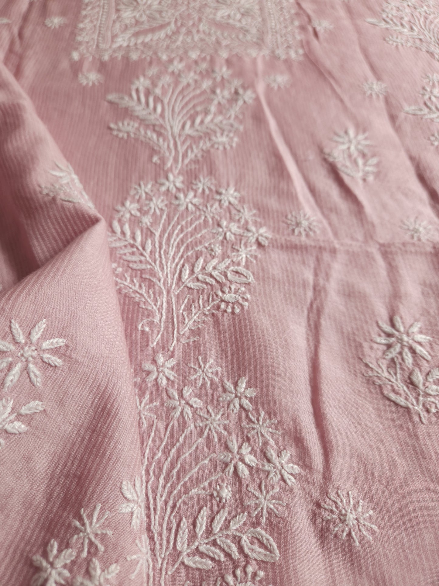 Maheshwari Chanderi 2-Piece Set (Salmon Pink)