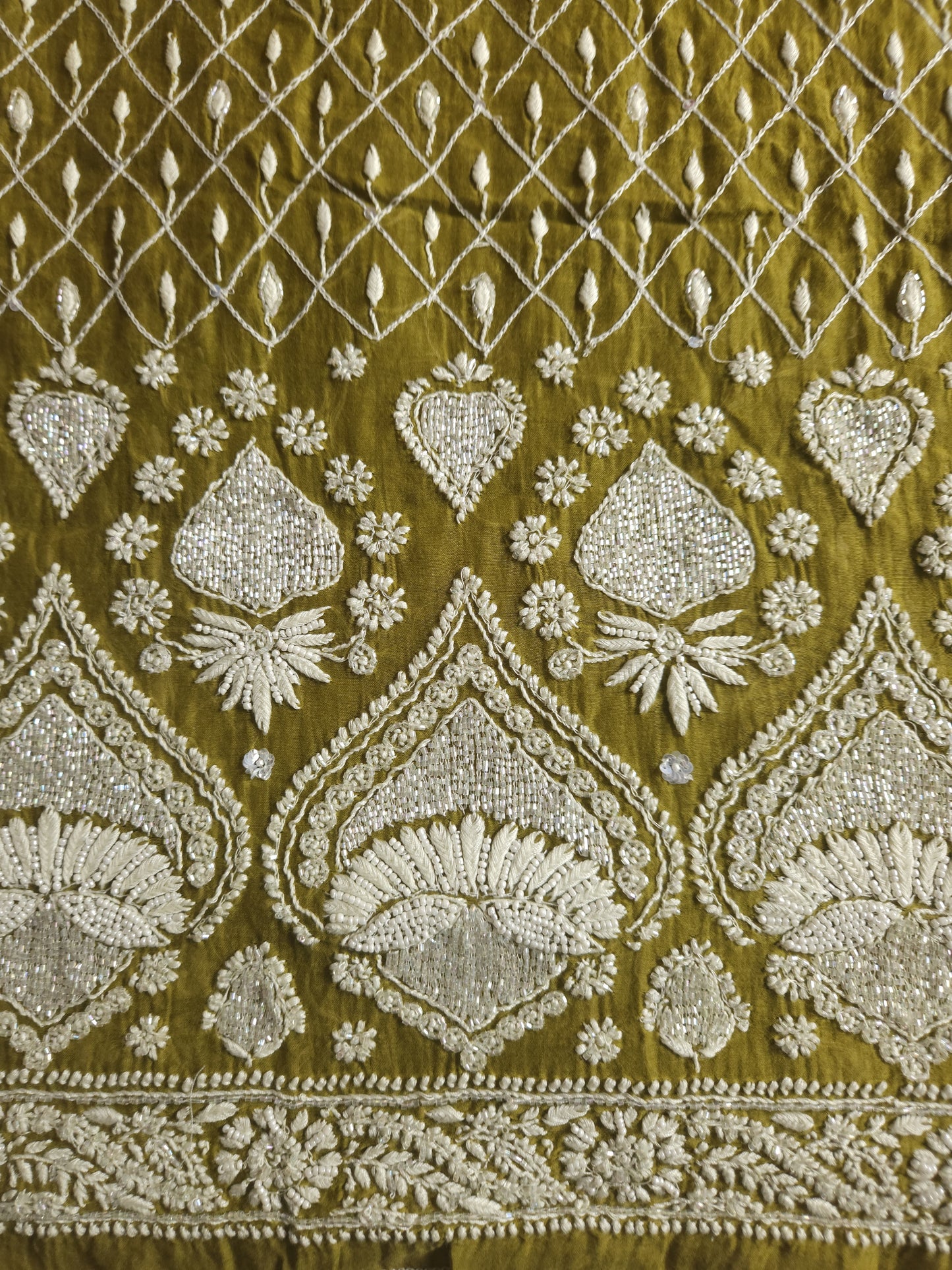Malmal Chanderi 2-Piece Set (Mehendi Green)