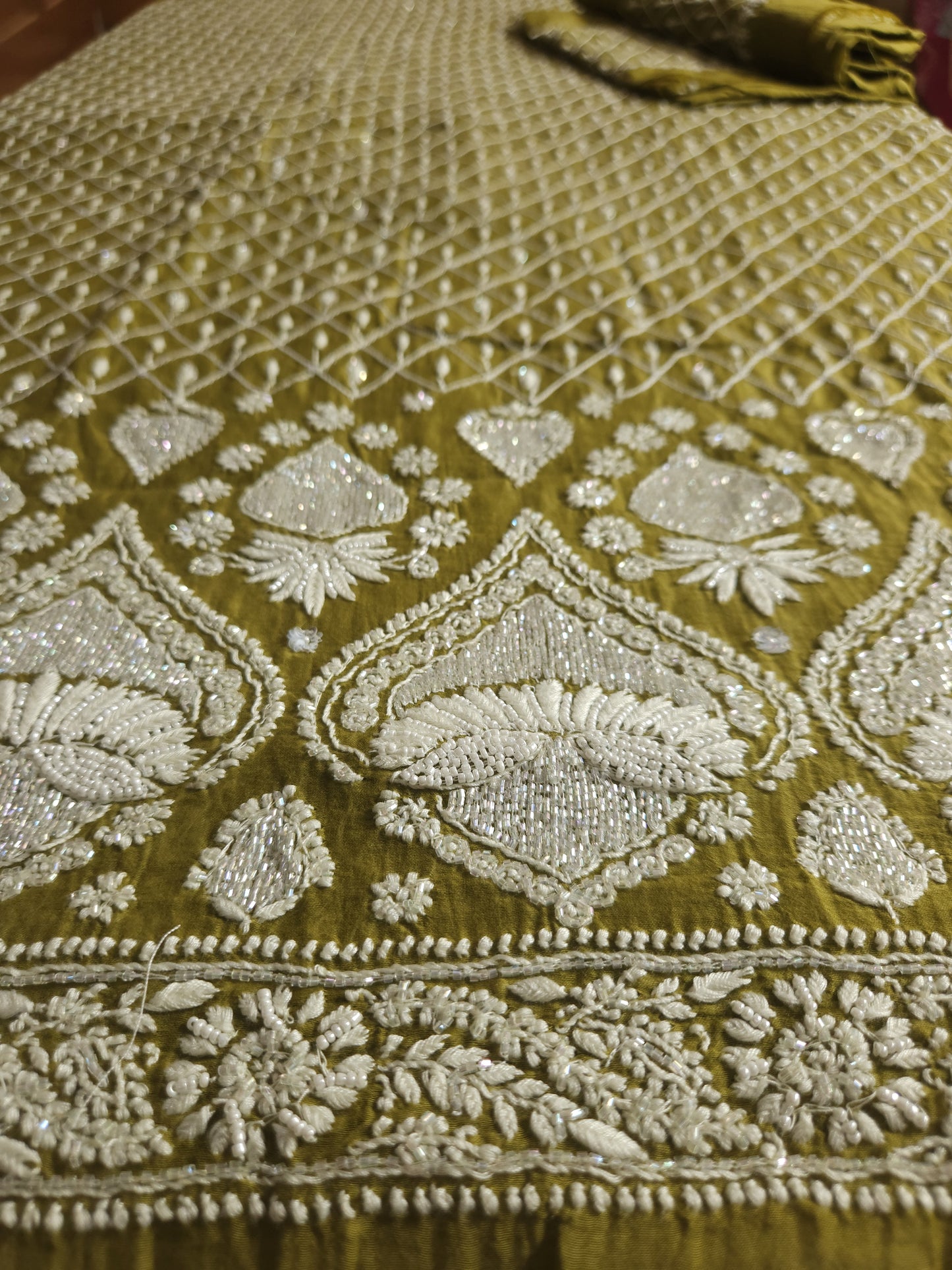 Malmal Chanderi 2-Piece Set (Mehendi Green)