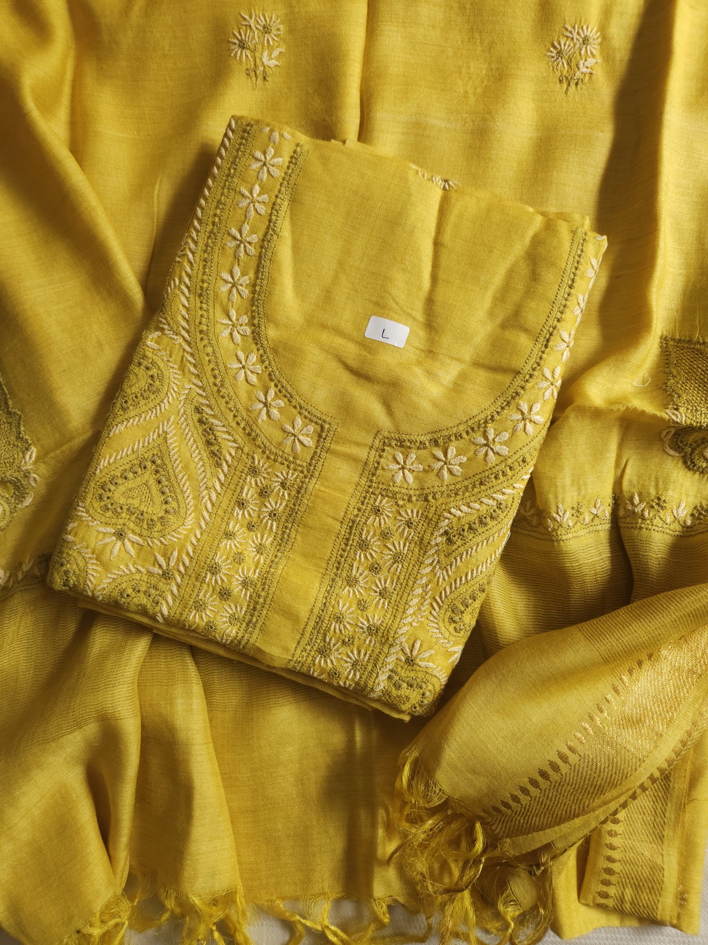 Moonga Silk 2-Piece Set (Old Gold Yellow)