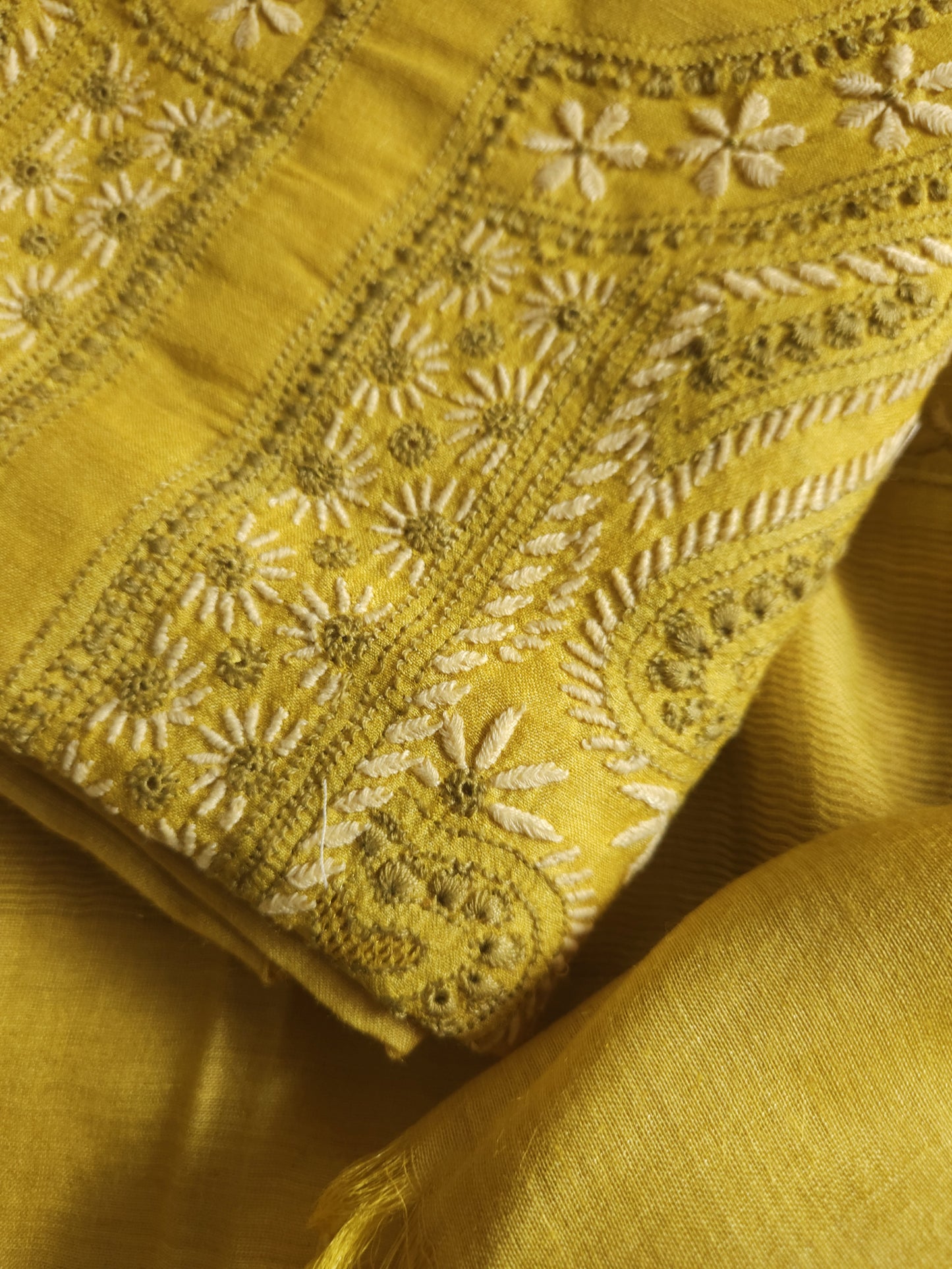 Moonga Silk 2-Piece Set (Old Gold Yellow)
