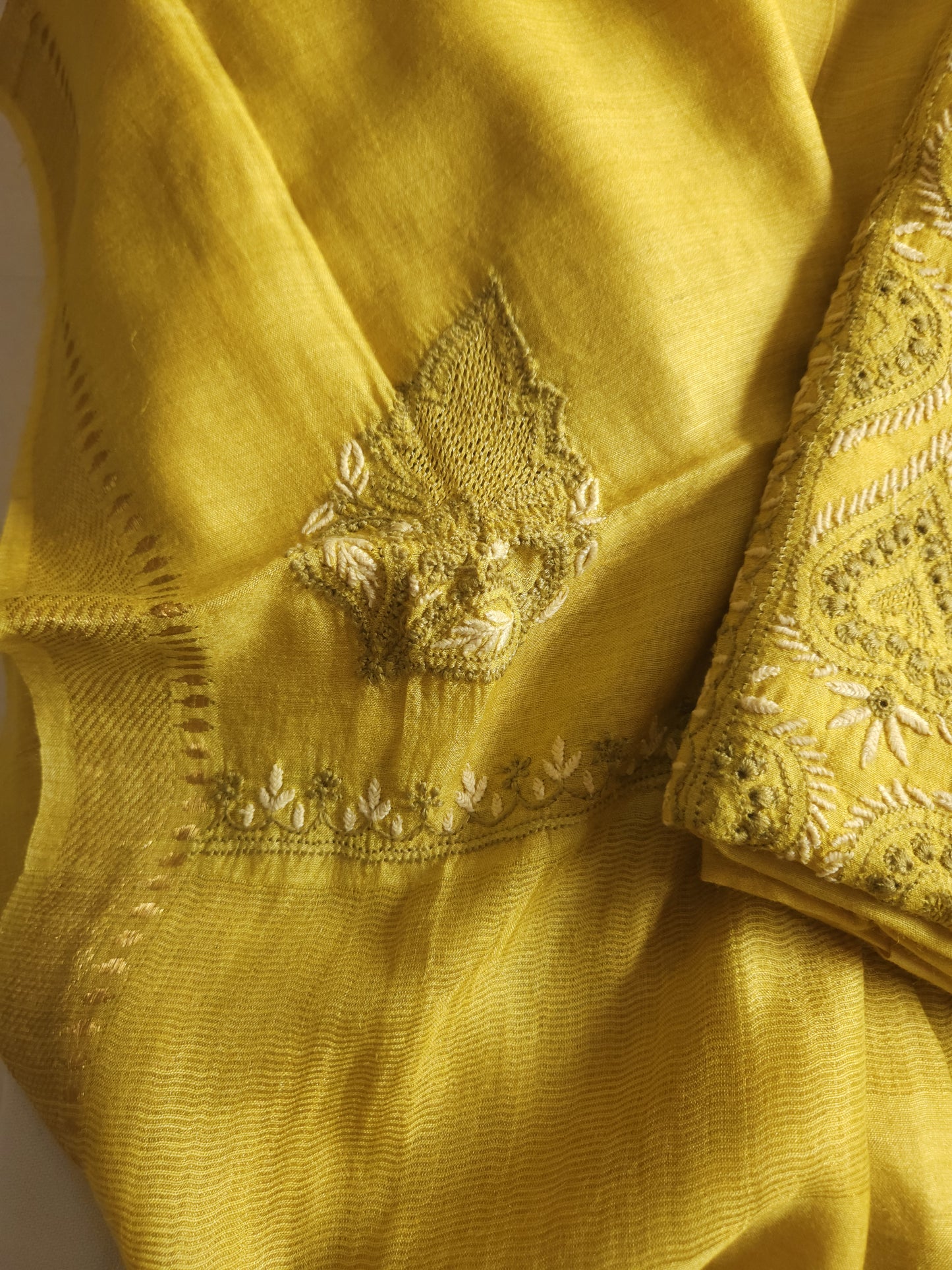 Moonga Silk 2-Piece Set (Old Gold Yellow)
