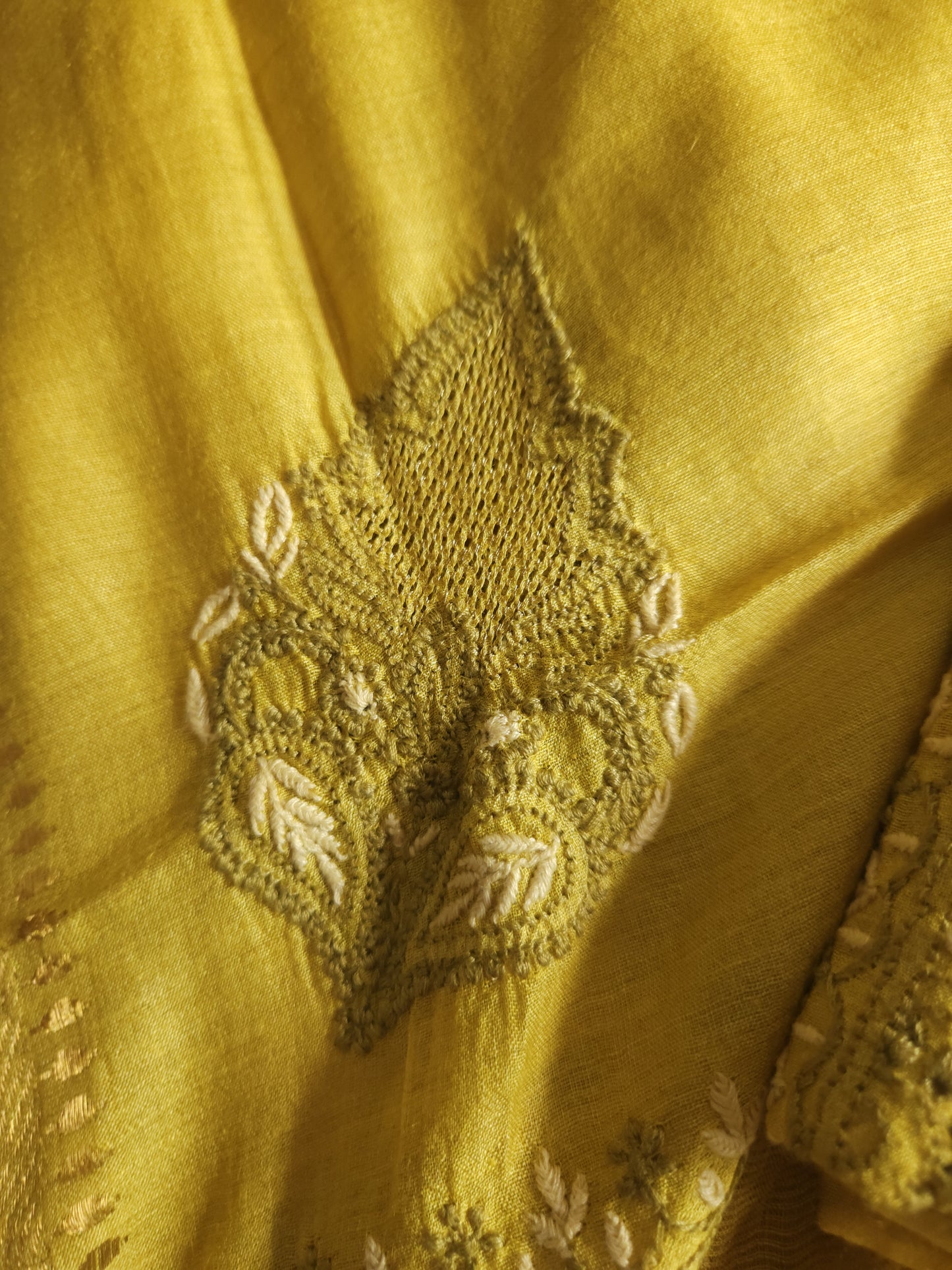 Moonga Silk 2-Piece Set (Old Gold Yellow)