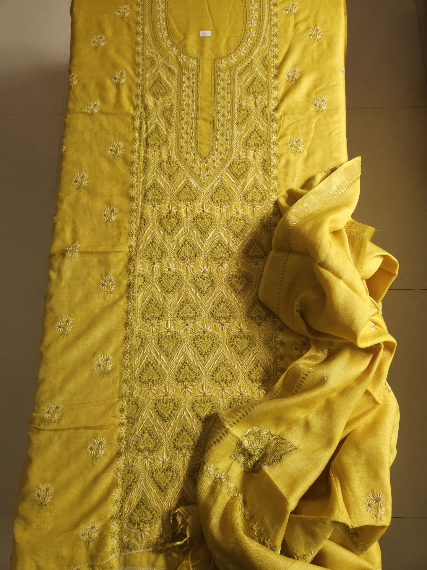 Moonga Silk 2-Piece Set (Old Gold Yellow)