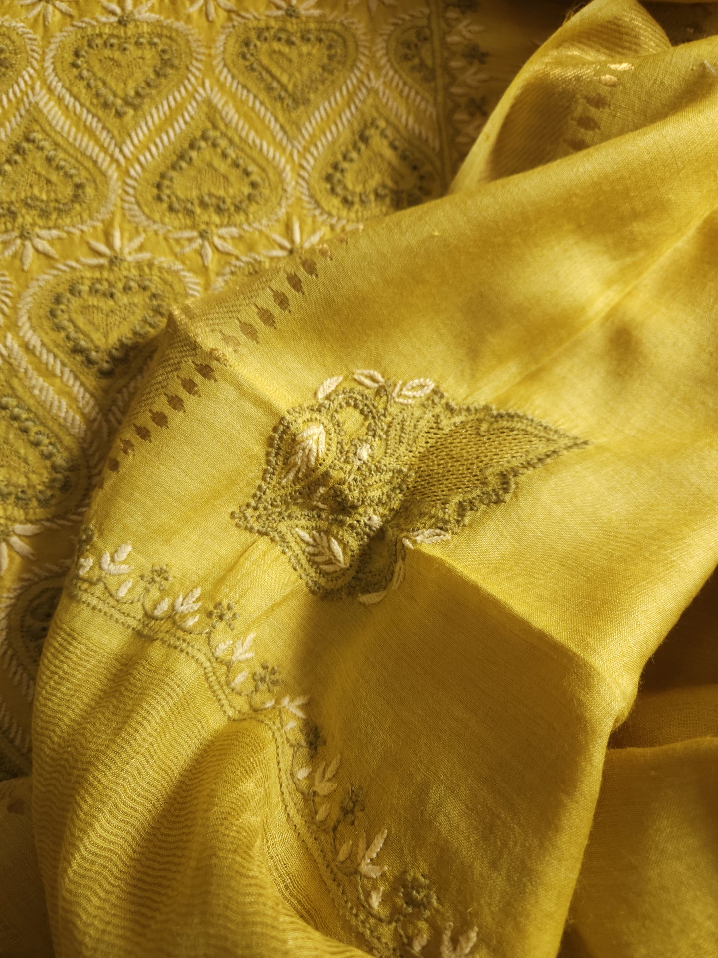 Moonga Silk 2-Piece Set (Old Gold Yellow)