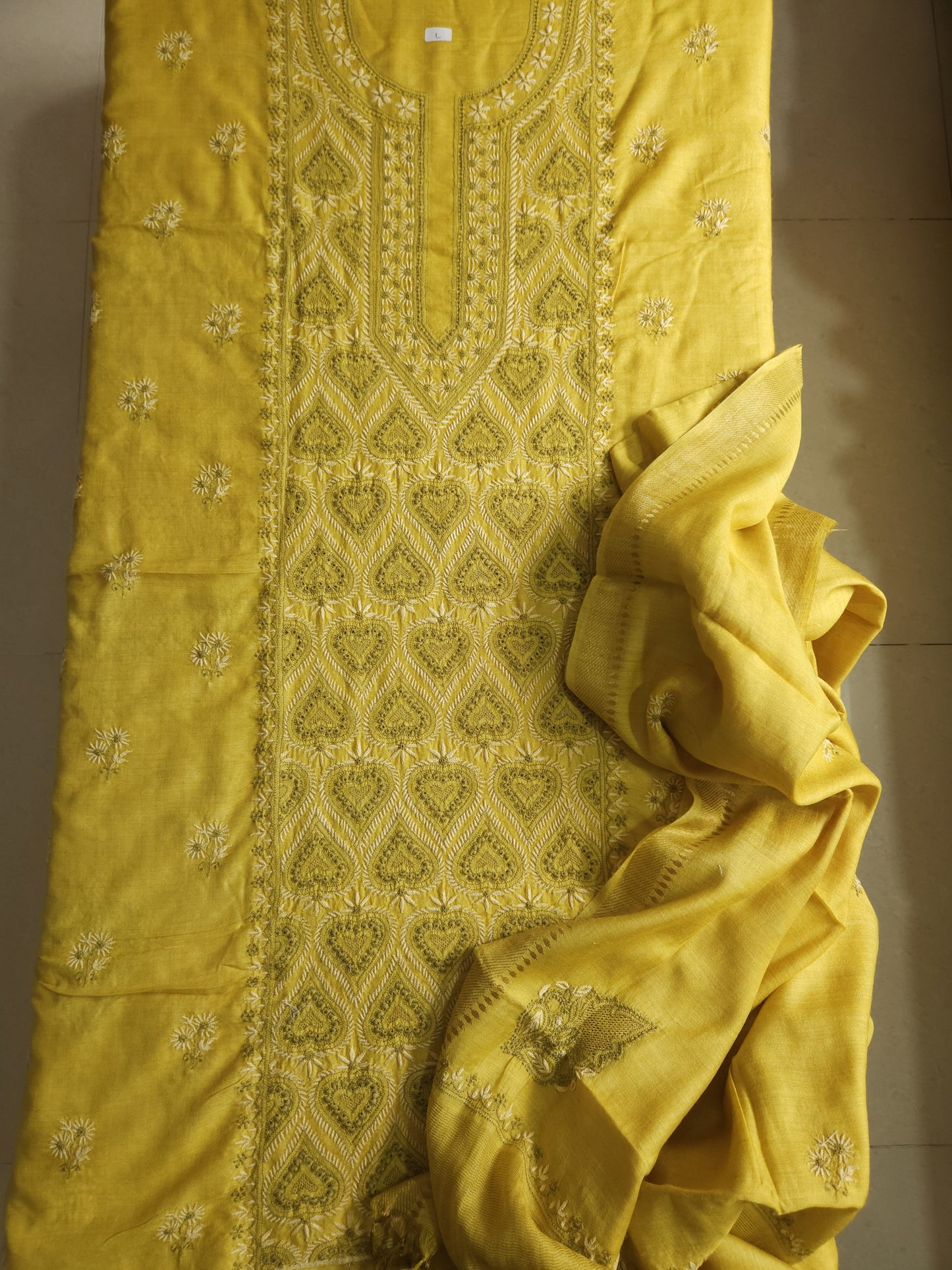 Moonga Silk 2-Piece Set (Old Gold Yellow)