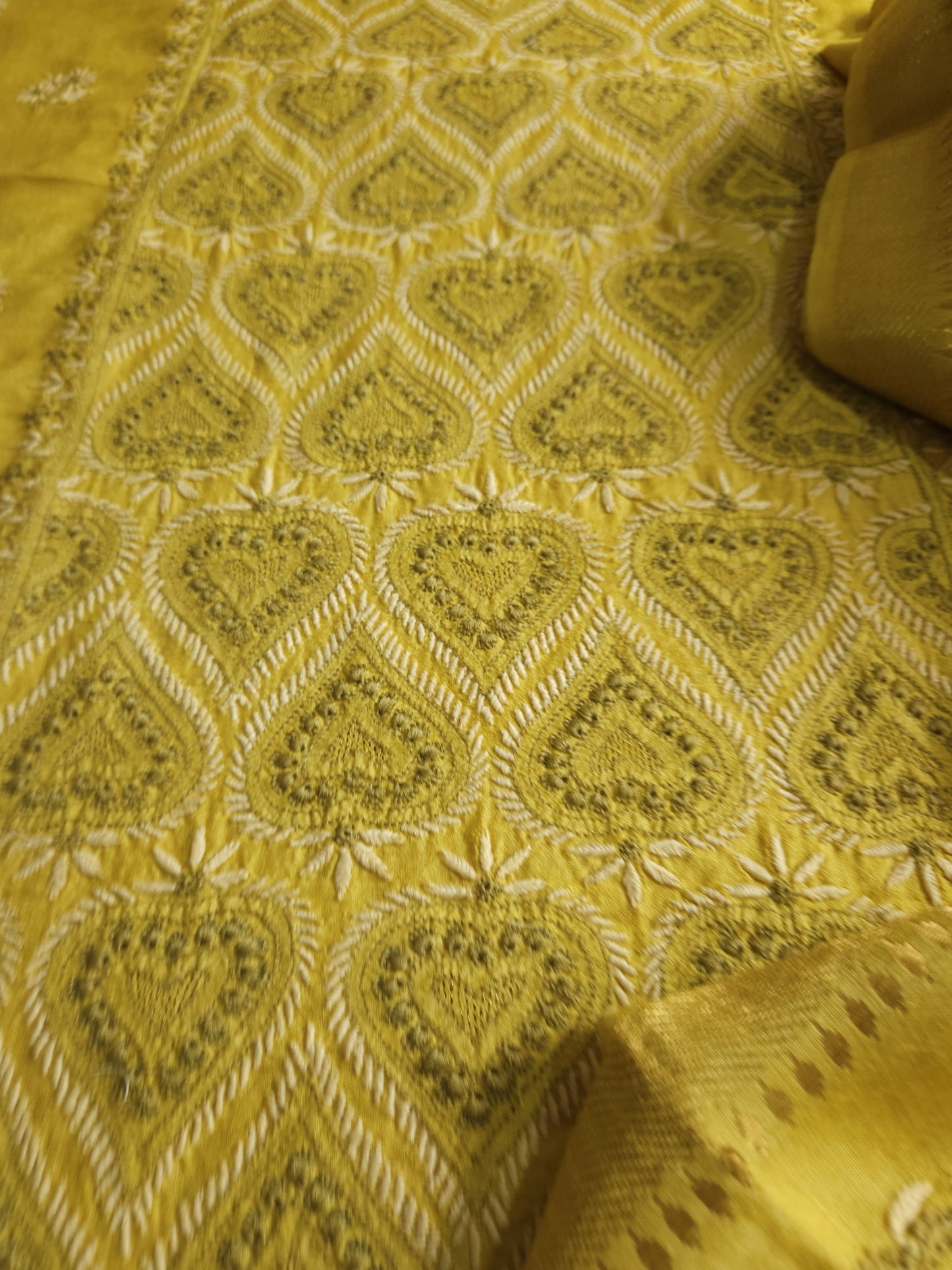 Moonga Silk 2-Piece Set (Old Gold Yellow)