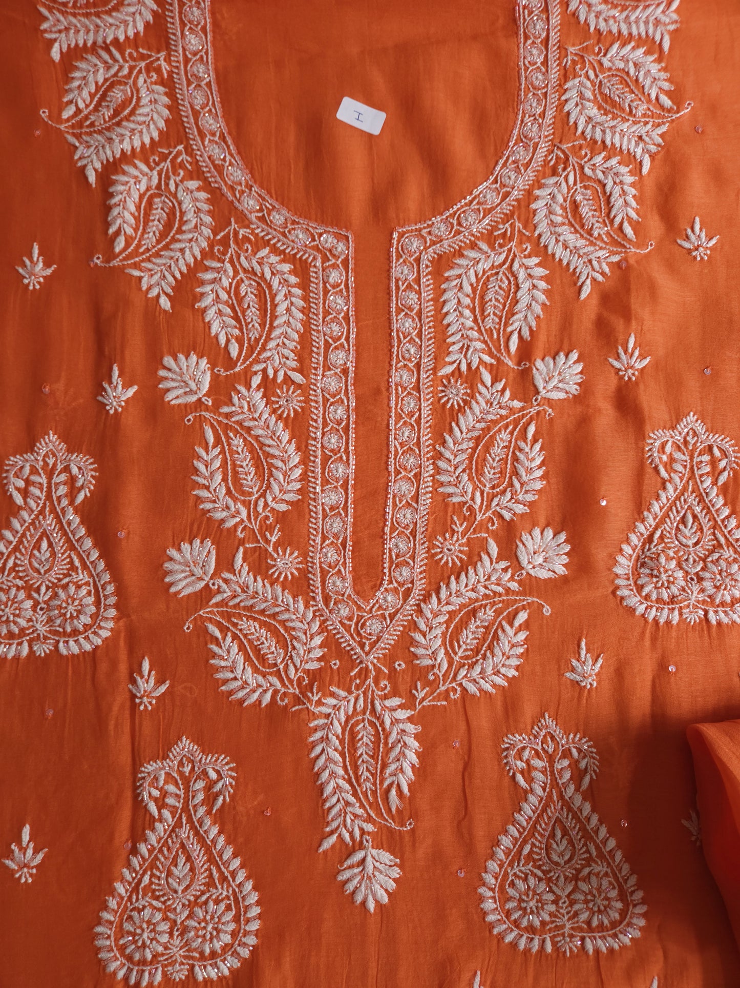 Malmal Chanderi 2-Piece Set (Orange)