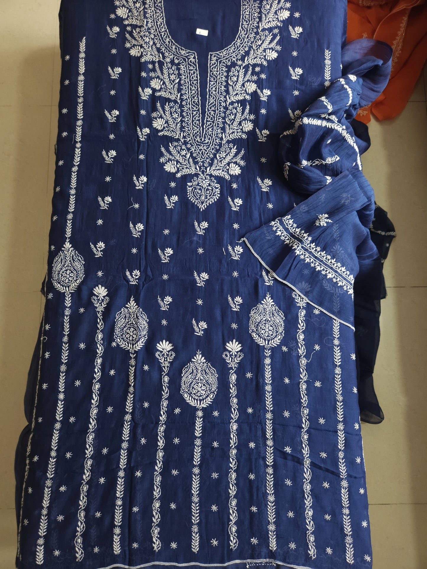 Malmal Chanderi 2-Piece Set (Nile Blue)