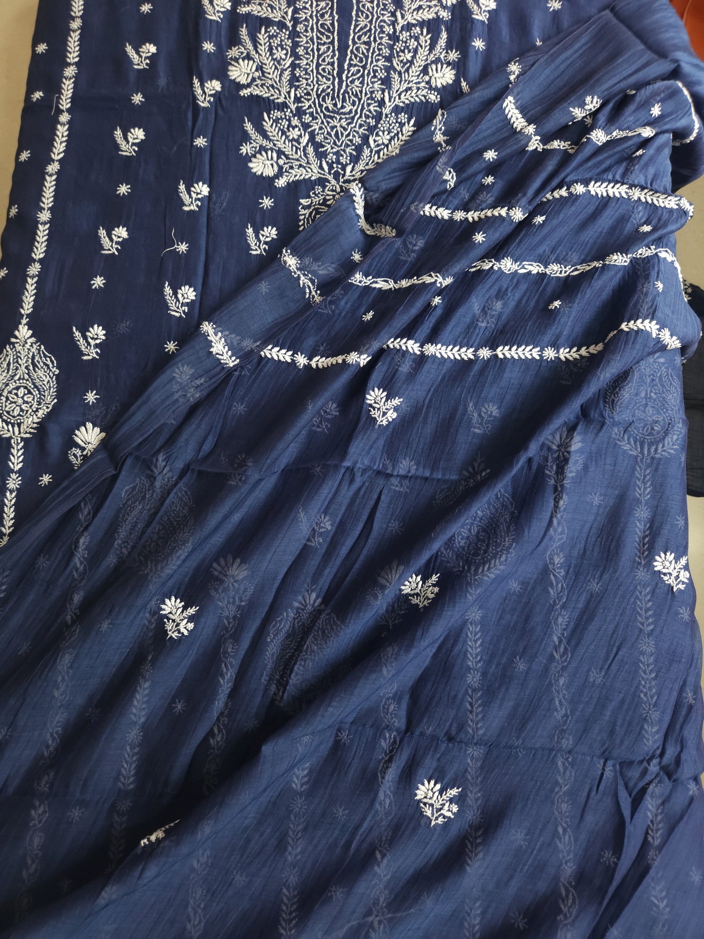 Malmal Chanderi 2-Piece Set (Nile Blue)