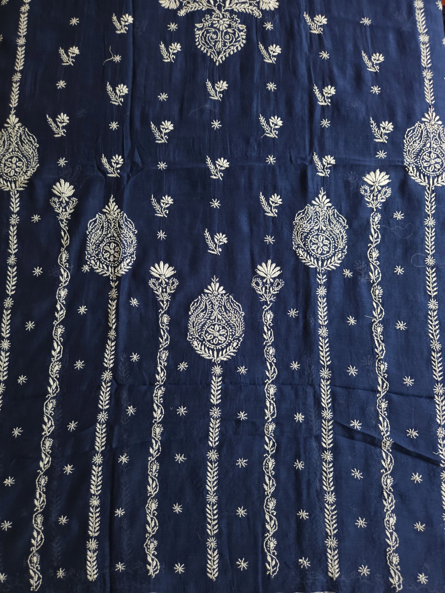 Malmal Chanderi 2-Piece Set (Nile Blue)