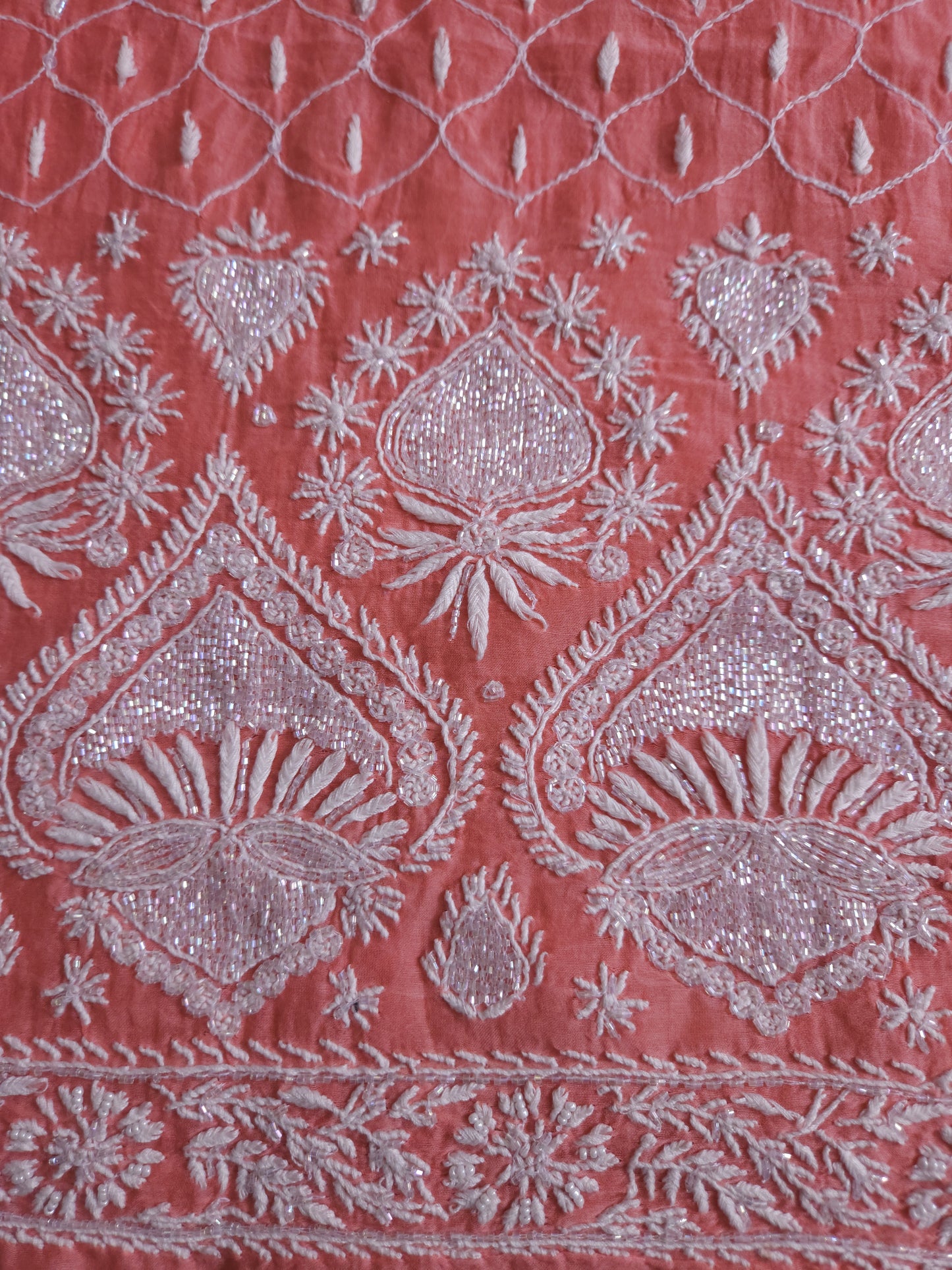 Malmal Chanderi 2-Piece Set (Pinkish Peach)