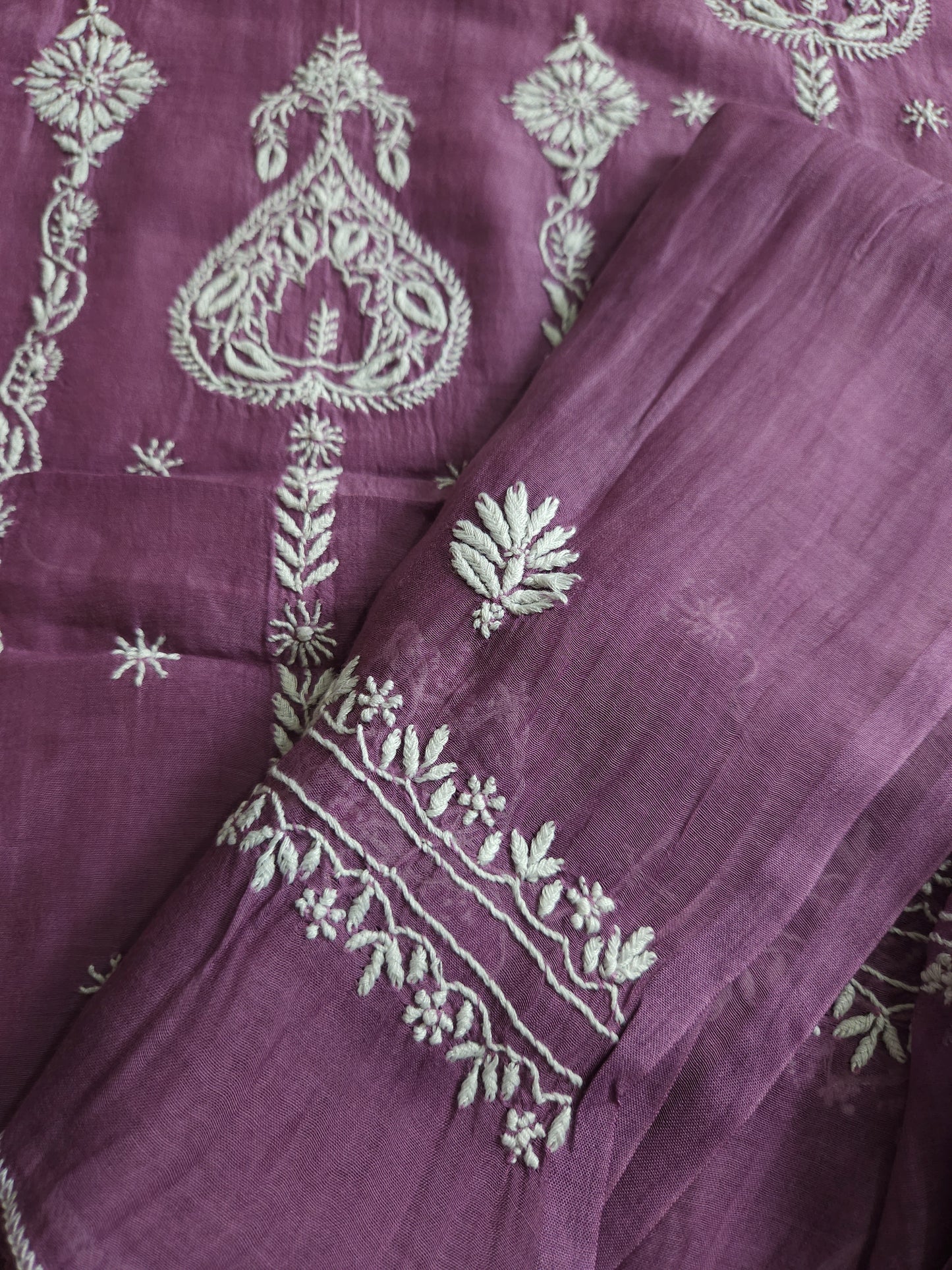 Malmal Chanderi 2-Piece Set (Muted Purple)