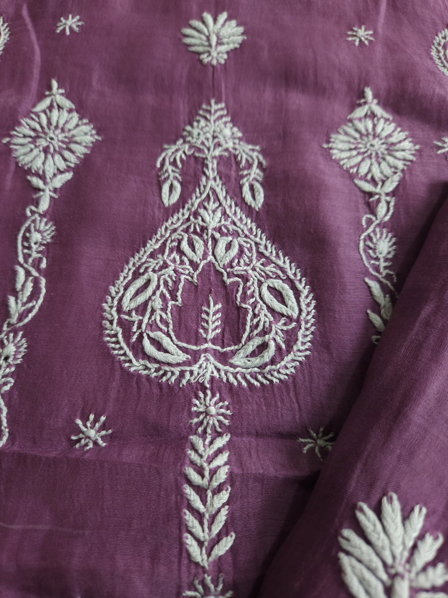 Malmal Chanderi 2-Piece Set (Muted Purple)