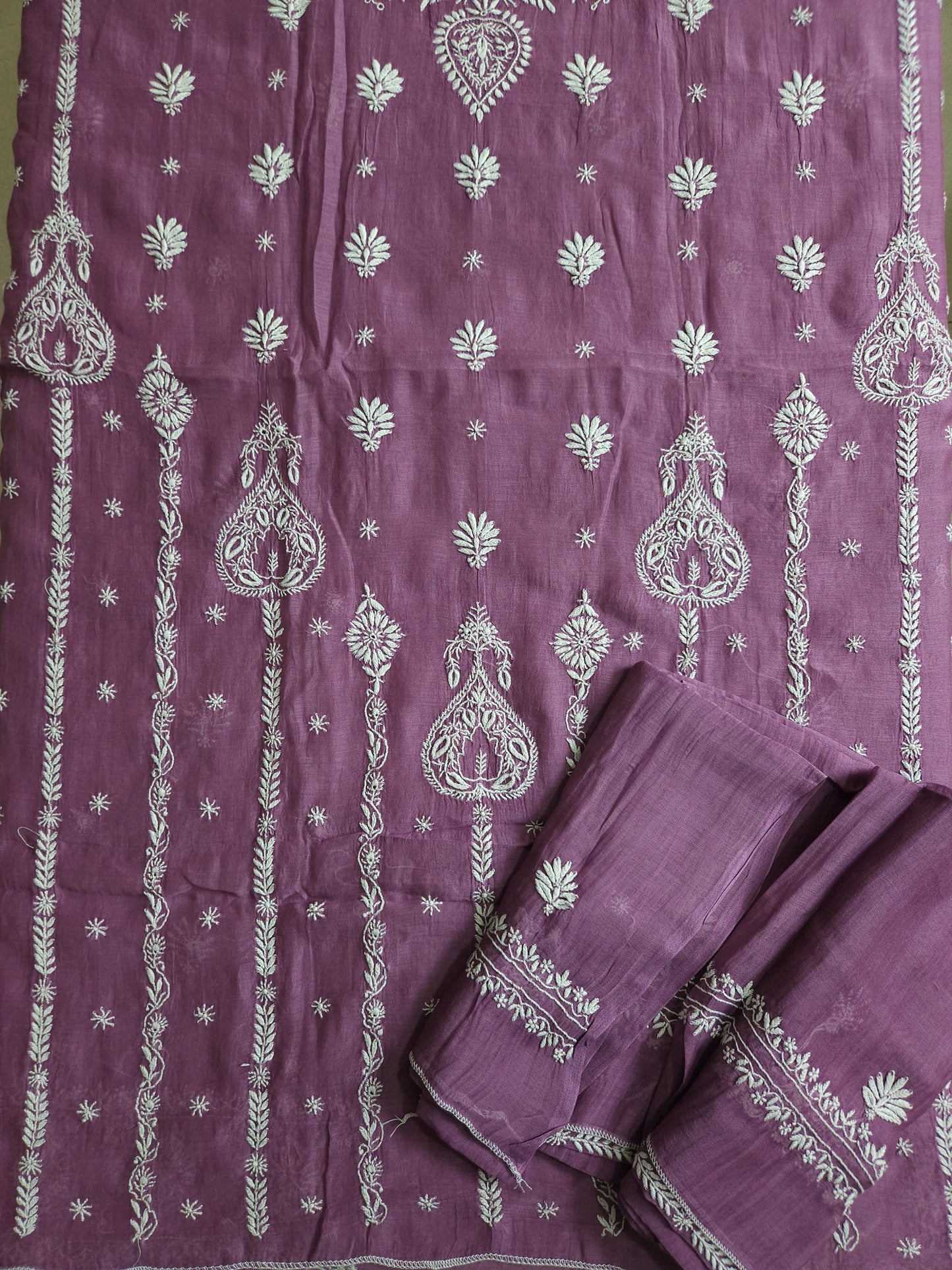 Malmal Chanderi 2-Piece Set (Muted Purple)