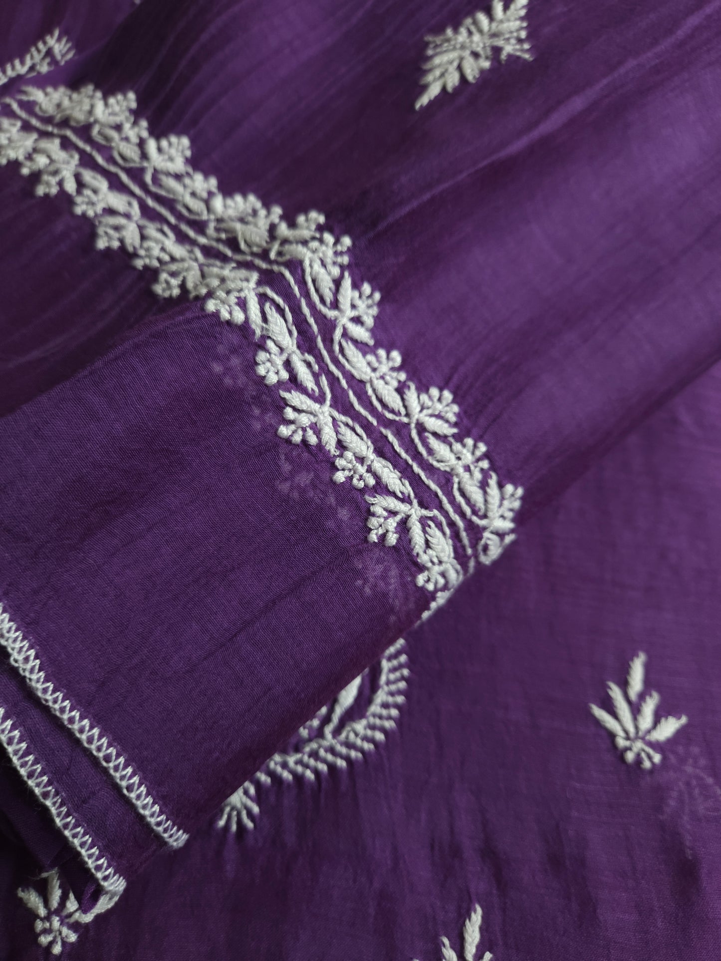 Malmal Chanderi 2-Piece Set (Dark Lavender)