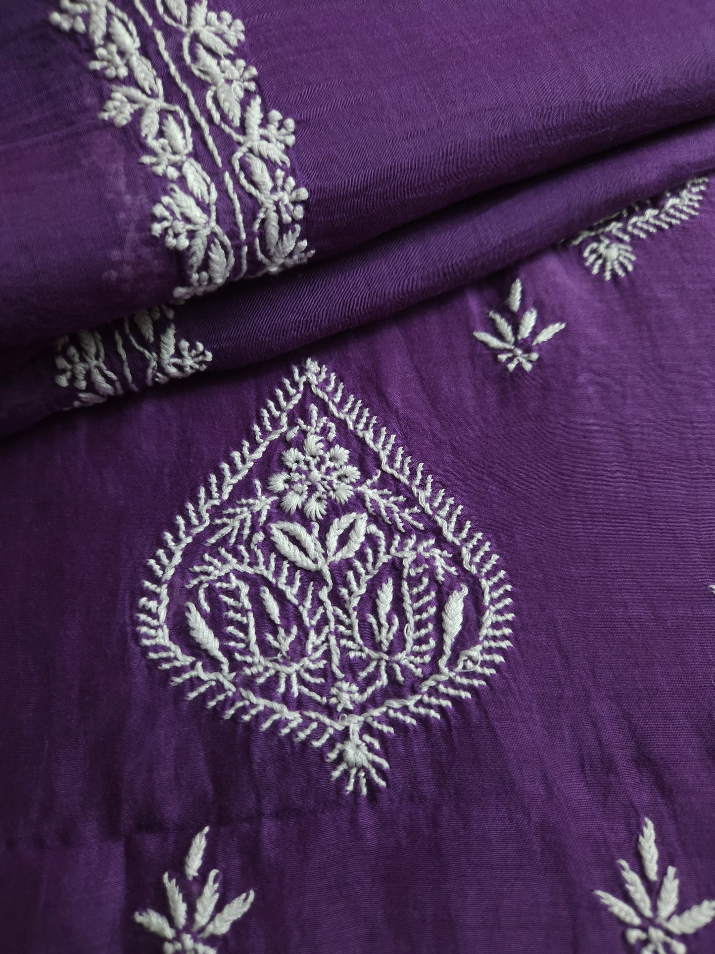 Malmal Chanderi 2-Piece Set (Dark Lavender)