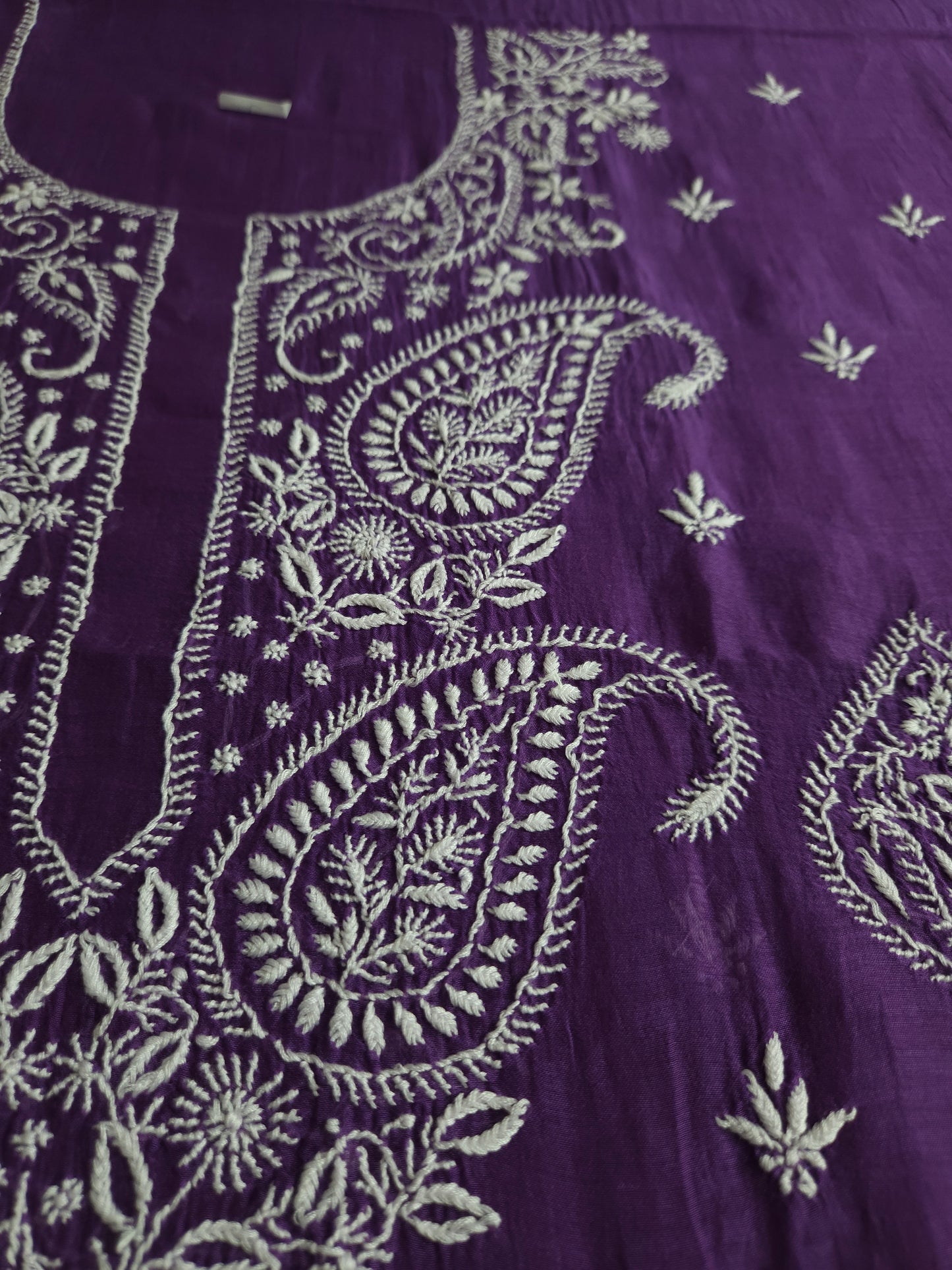 Malmal Chanderi 2-Piece Set (Dark Lavender)