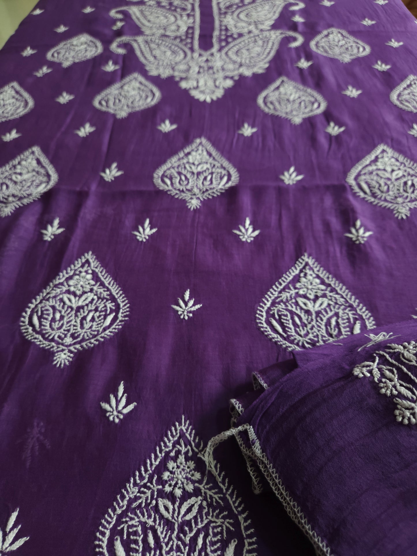 Malmal Chanderi 2-Piece Set (Dark Lavender)