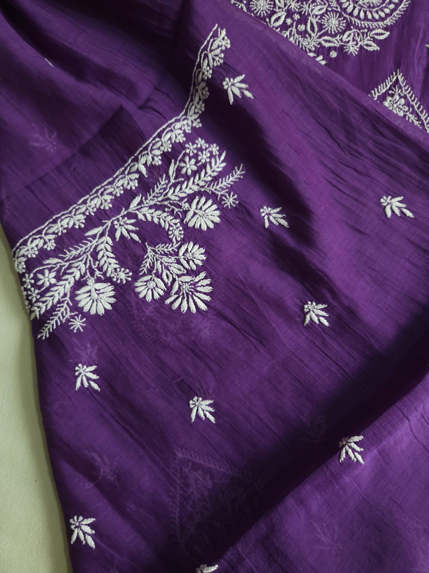 Malmal Chanderi 2-Piece Set (Dark Lavender)