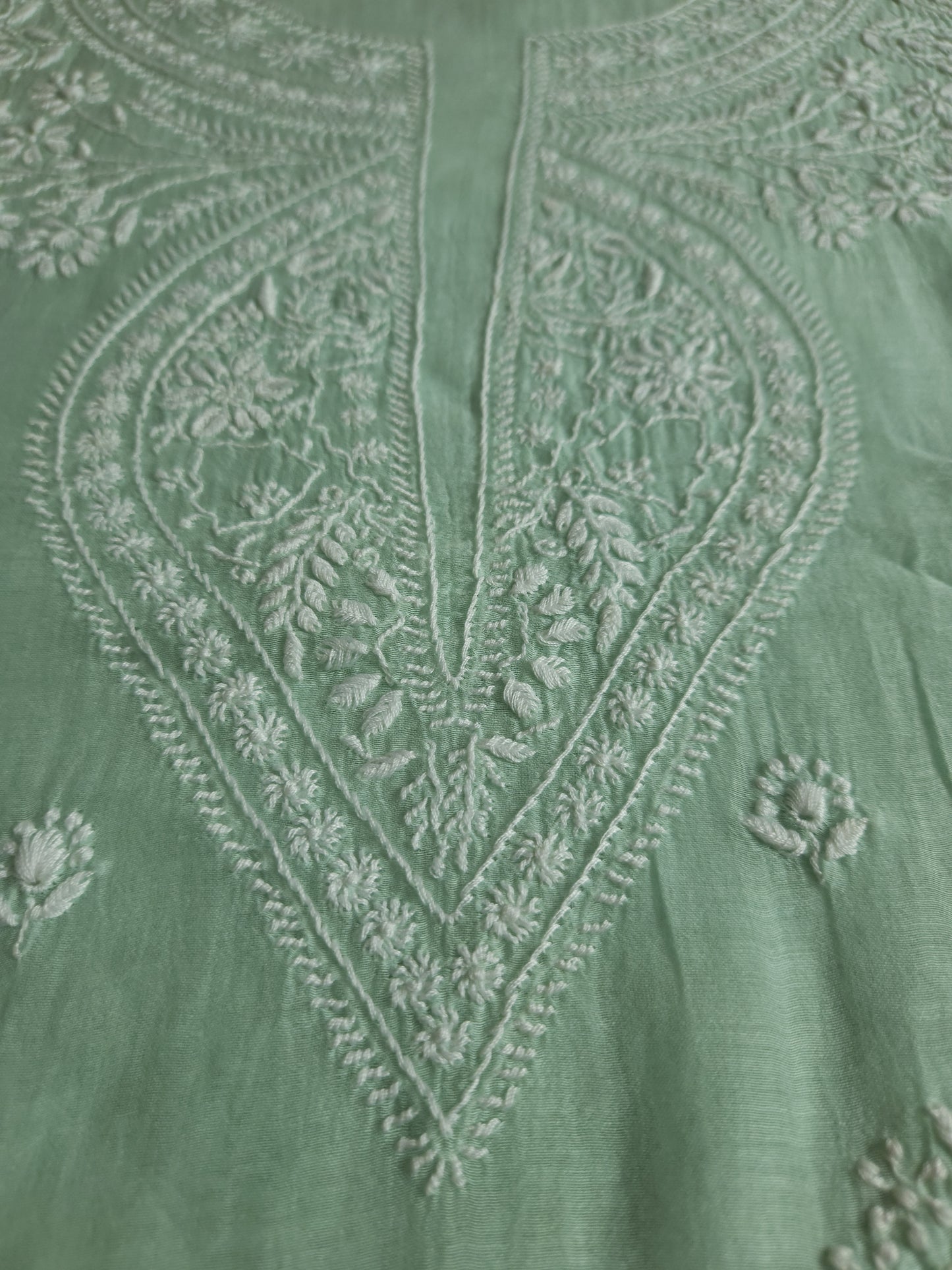 Malmal Chanderi 2-Piece Set (Spanish Green)
