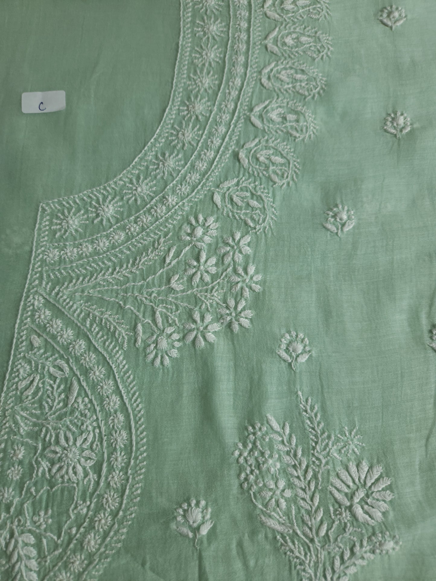 Malmal Chanderi 2-Piece Set (Spanish Green)