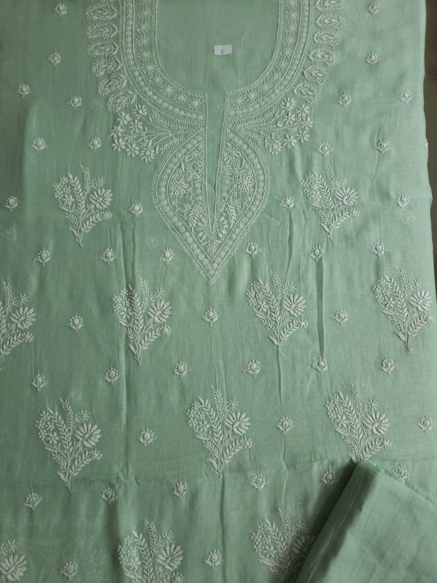 Malmal Chanderi 2-Piece Set (Spanish Green)
