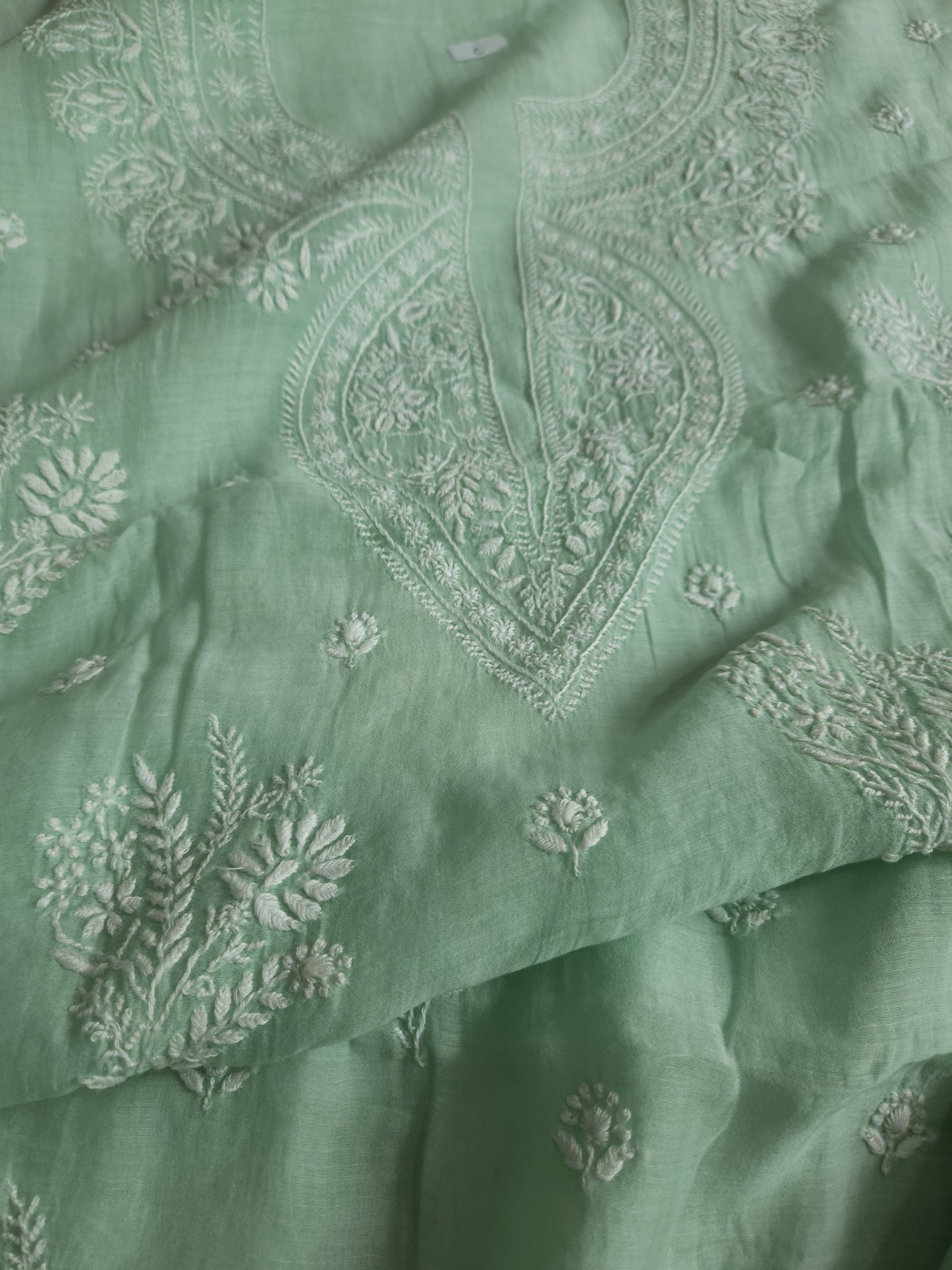 Malmal Chanderi 2-Piece Set (Spanish Green)