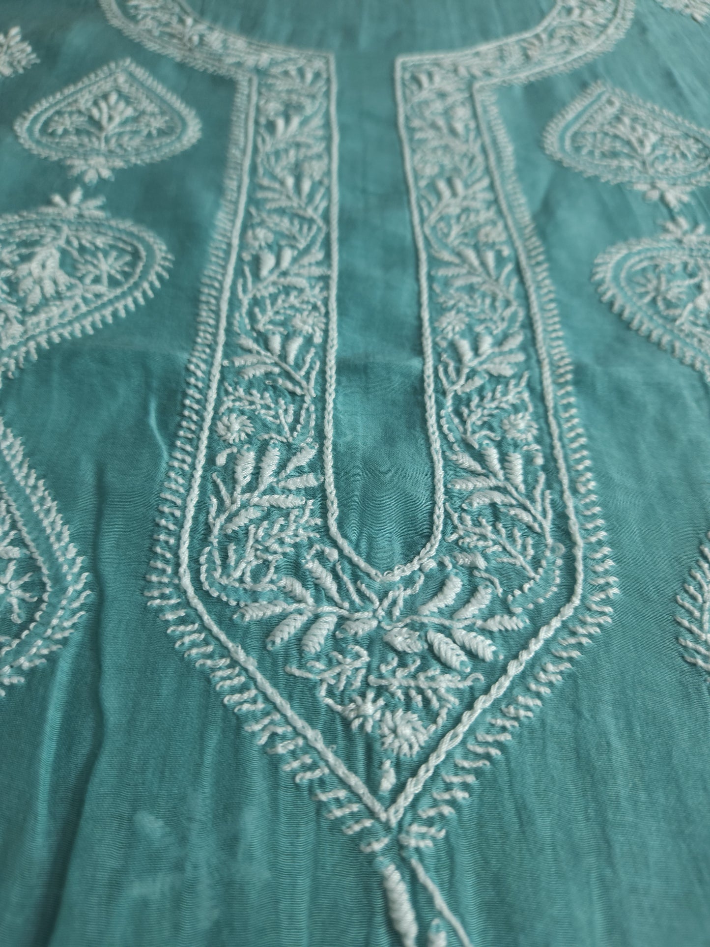 Malmal Chanderi 2-Piece Set (Dusty Teal)